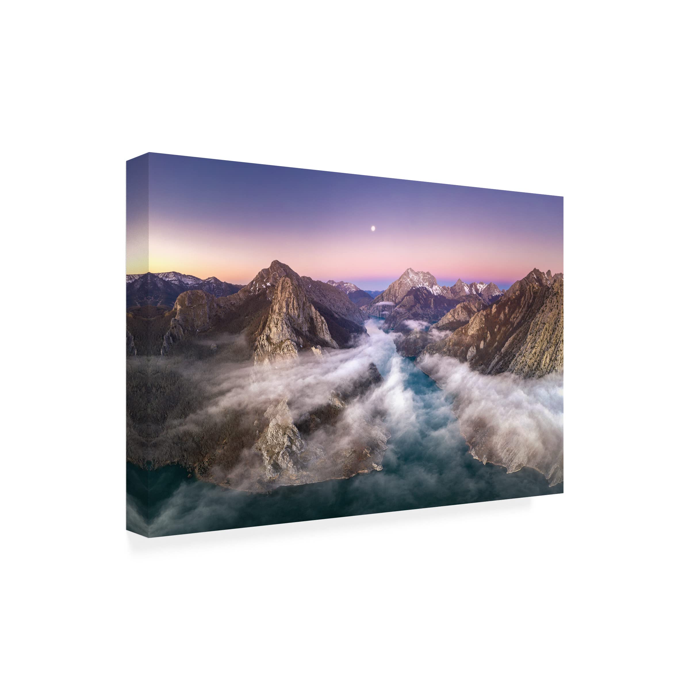Trademark Fine Art 'From The Earth To The Moon' Canvas Wall Art by Juan I Cuadrado - Space Exploration Decor for Living Room, Bedroom & Office