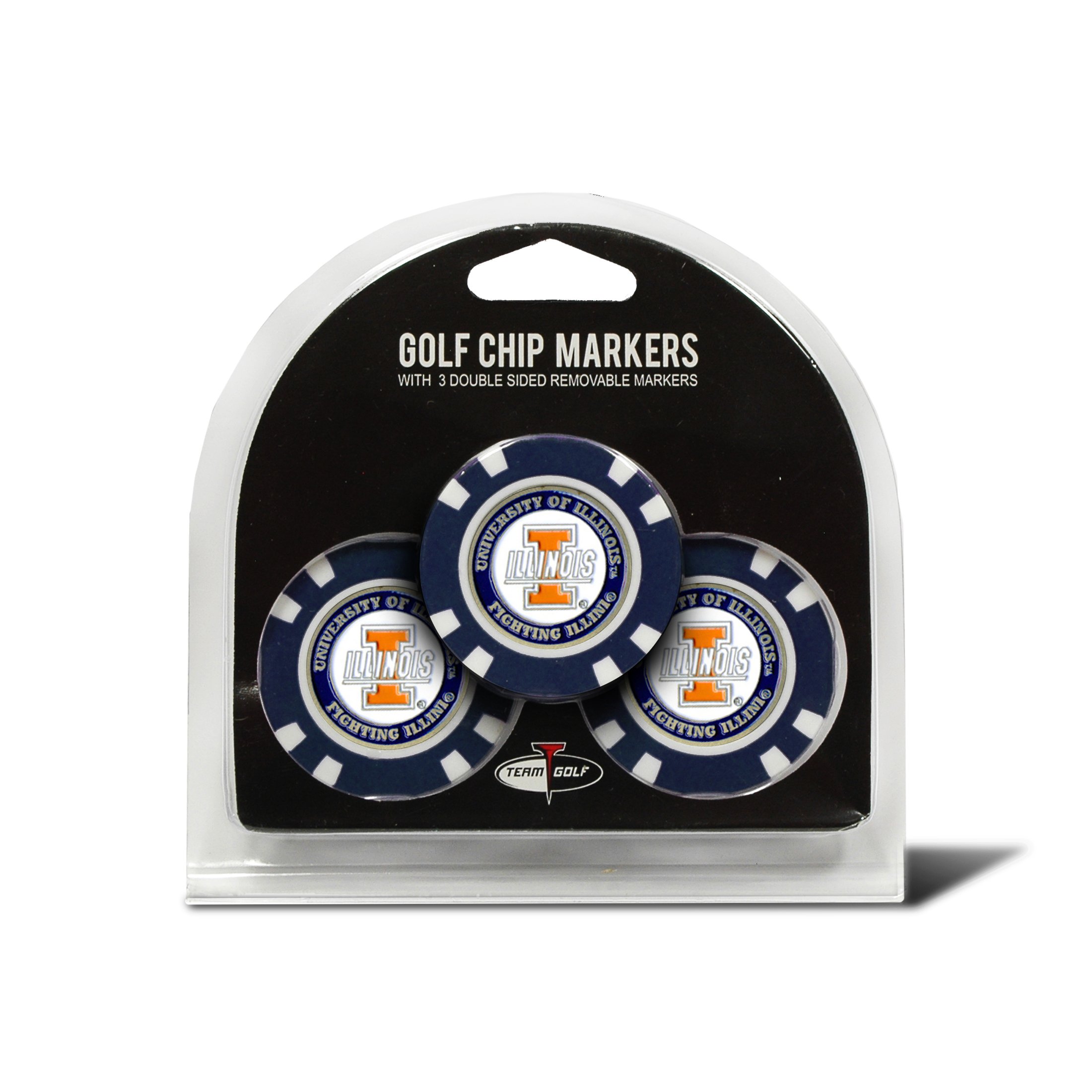 NCAA Poker Chip Golf Markers - Double-Sided Enamel Ball Markers with Pop-Out Design for Team Golf Accessories | Perfect for Golf Tournaments, Course Play & Collectors