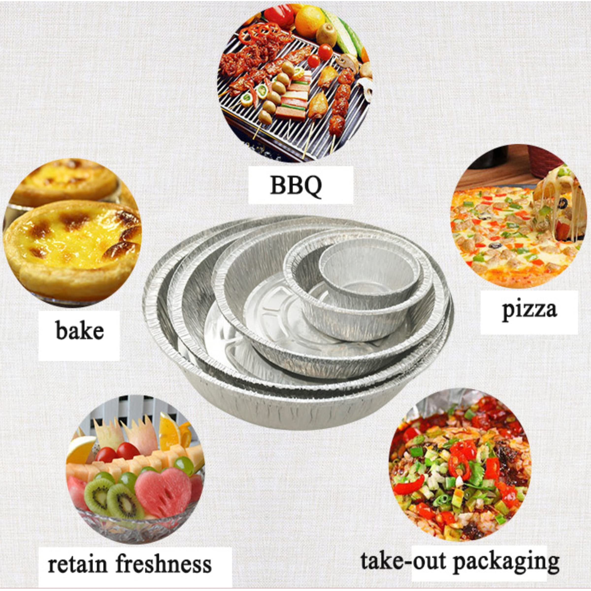 7-Inch Round Disposable Aluminum Foil Pans with Clear Lids (30 Pack) - Oven, Freezer & Microwave Safe Baking Pans for Cooking, Roasting, Meal Prep & Food Storage - Perfect for Parties, BBQs & Leftovers