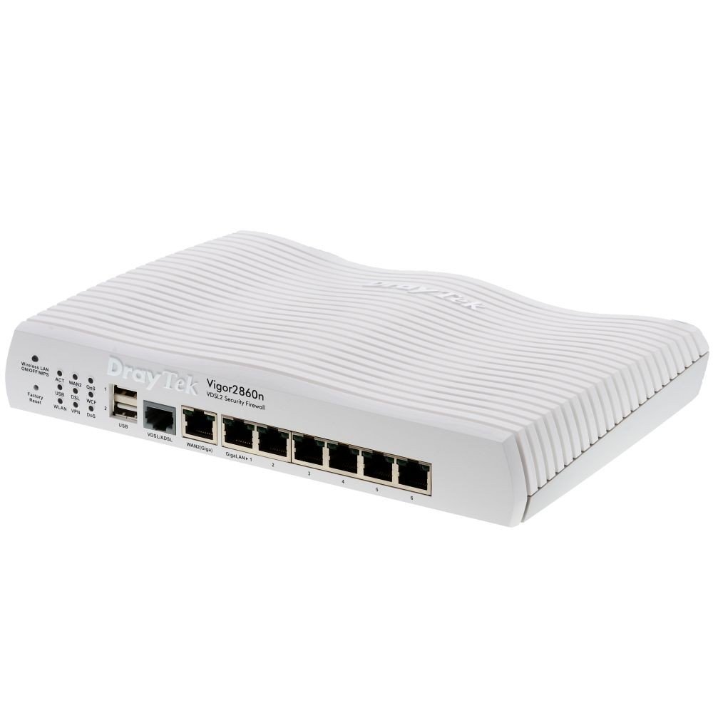 DrayTek Vigor 2860 High-Speed Wireless Router - 6-Port Gigabit Ethernet, 200 Mbps VPN Firewall for Home & Small Business - Secure Networking for Streaming, Gaming & Remote Work