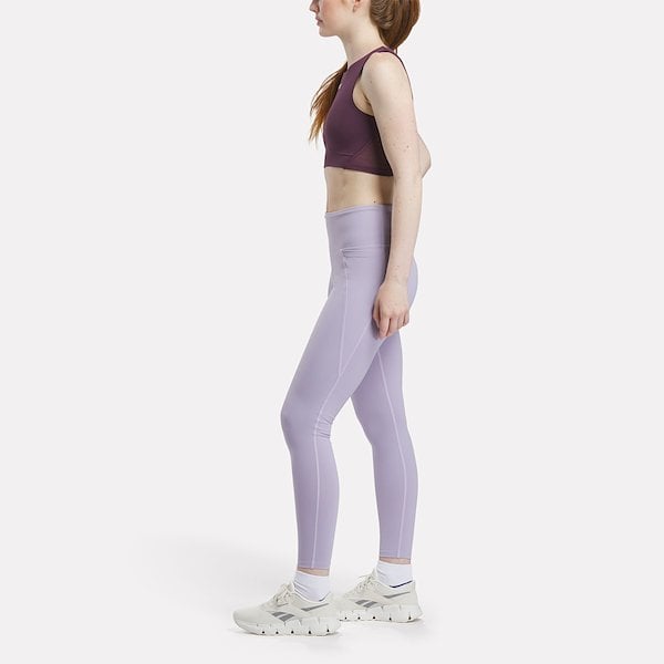 Reebok Women's Lux High Rise Purple Tight Leggings - Workout, Yoga & Running - Comfortable & Stylish Activewear