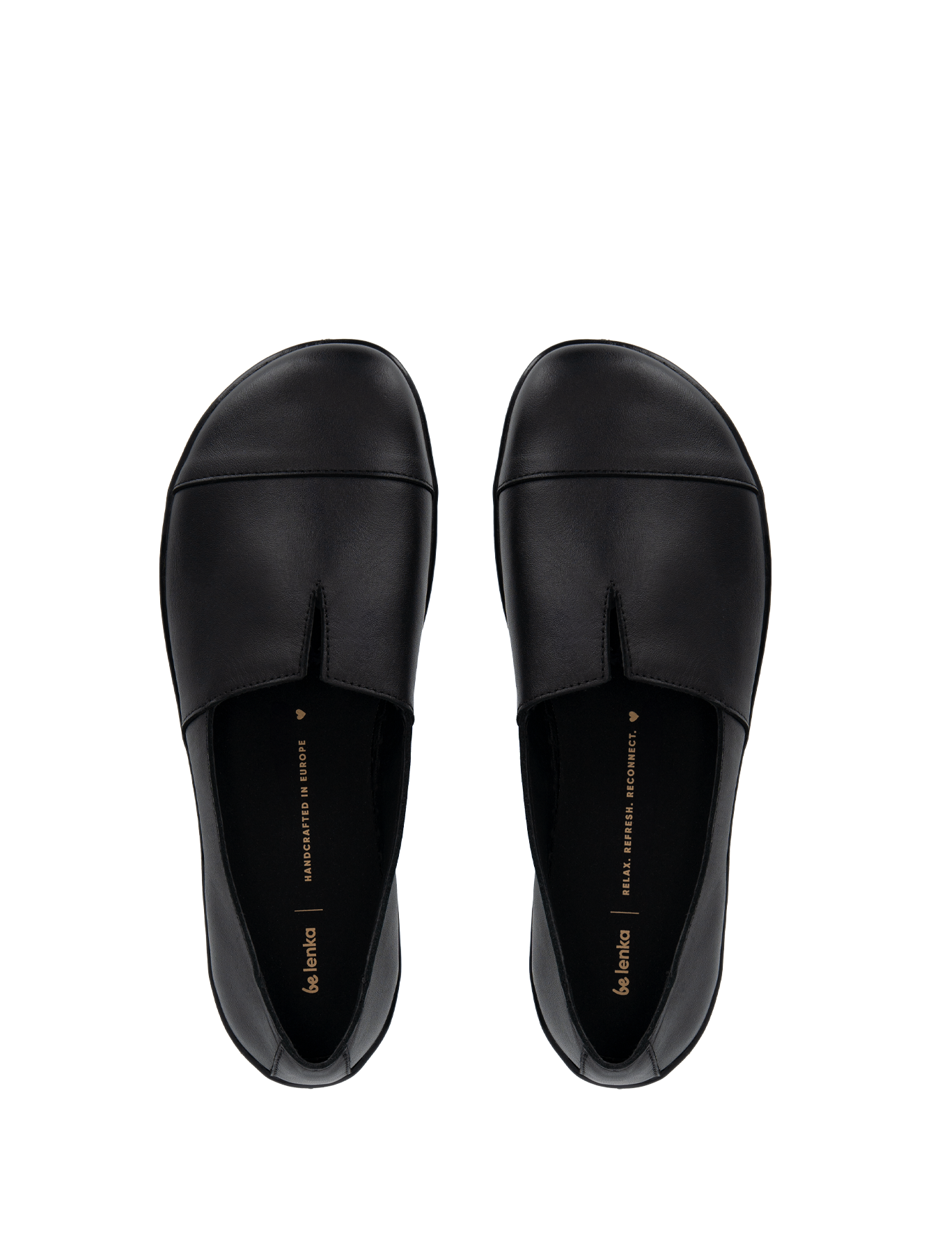 Barefoot Moccasins for Women - Be Lenka Rosaluna All Black Leather Minimalist Shoes | Comfortable House Slippers & Indoor/Outdoor Walking Shoes