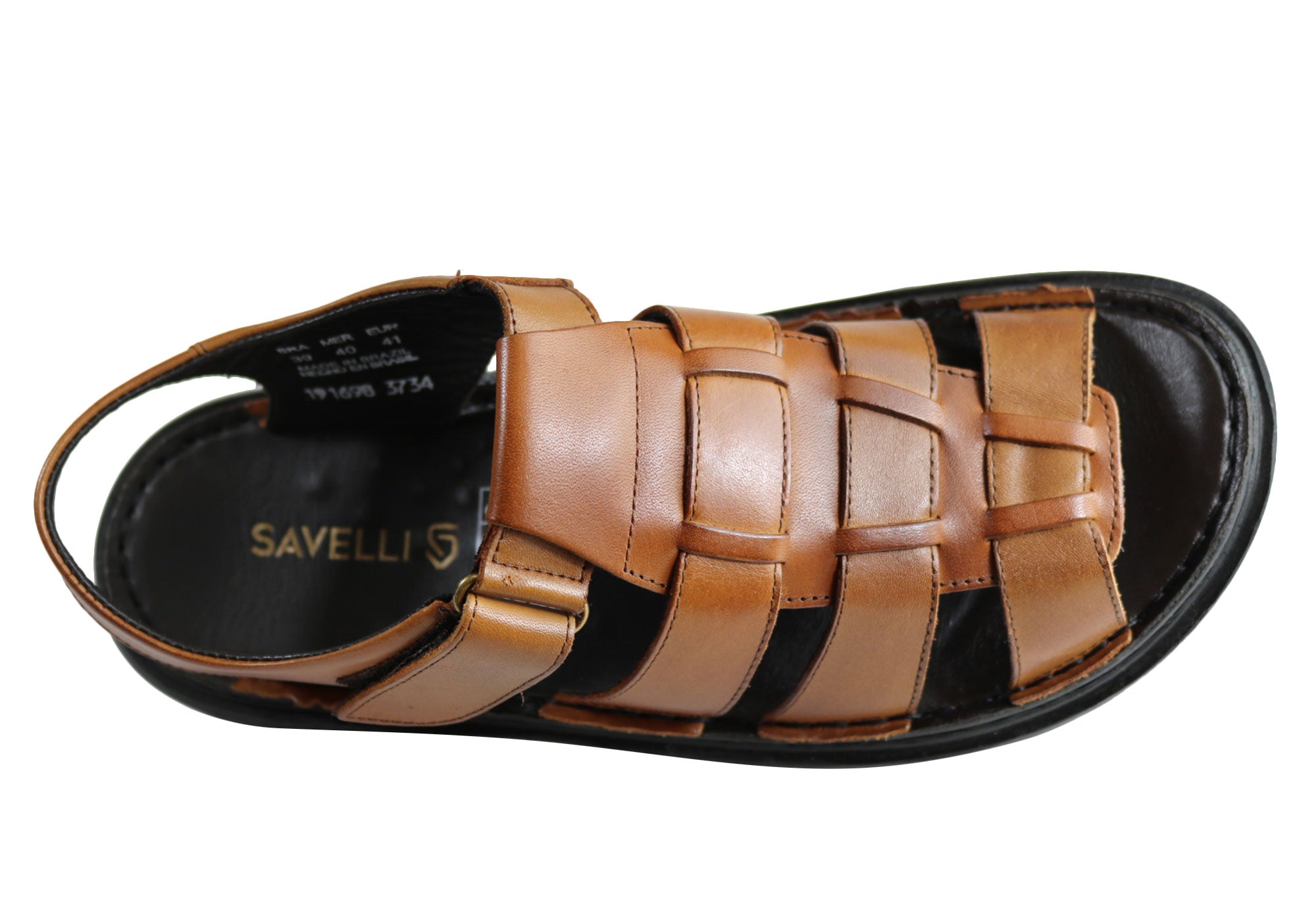 Savelli Kain Men's Leather Comfortable Cushioned Sandals - Handmade in Brazil - Perfect for Beach, Vacation & Summer Outdoor Activities