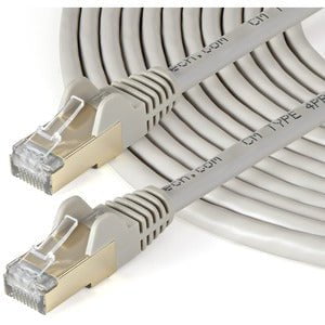 10m CAT6a Ethernet Cable, Grey, RJ45 Snagless Connectors, STP Shielded Network Cable, Pure Copper Wire - High-Speed Internet & Gaming, Home & Office Networking (6ASPAT10MGR)