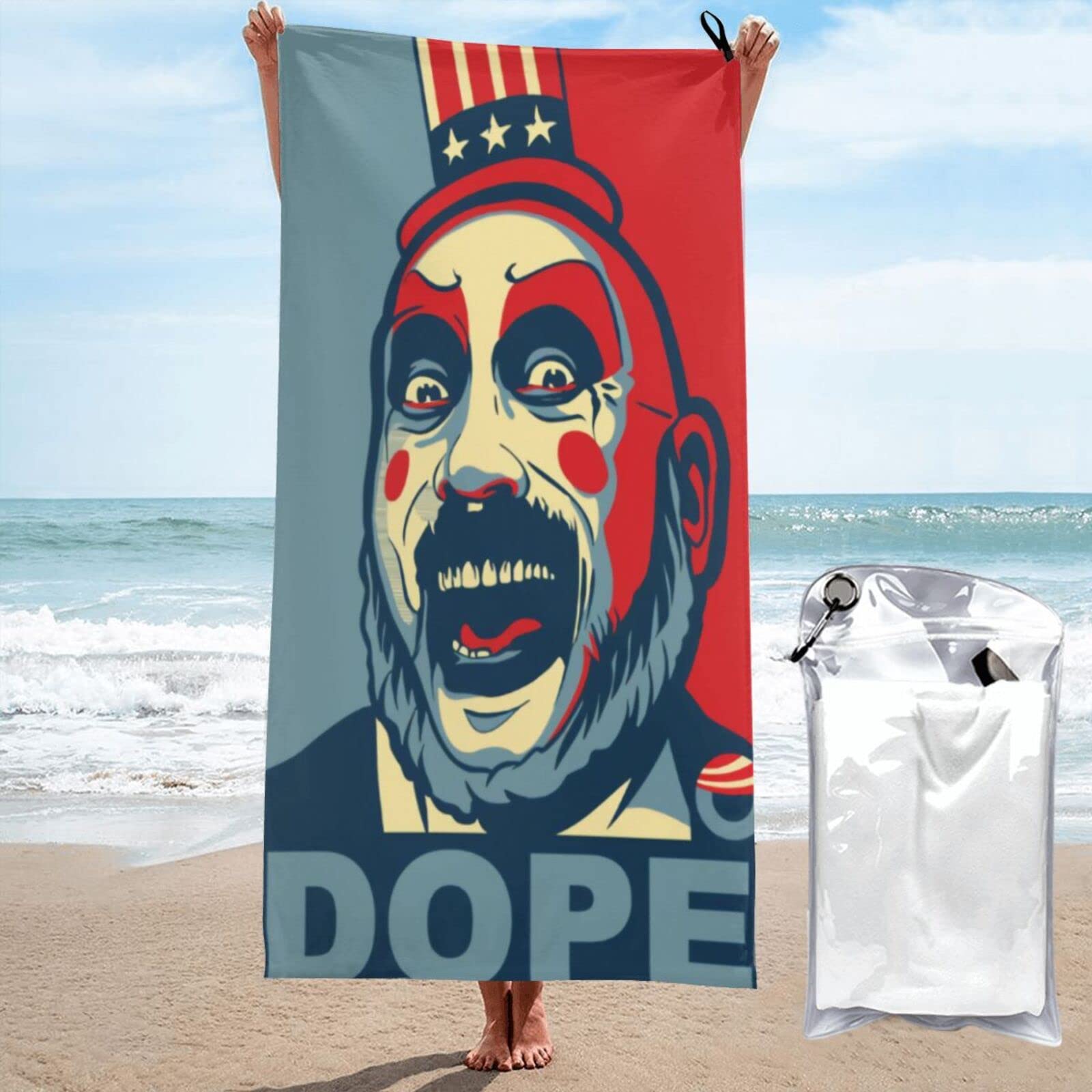 **Captain Spaulding Quick Dry Beach Towel - Lightweight & Super Absorbent Bath Towel for Swimming, Pool, Gym & Travel - 31.5