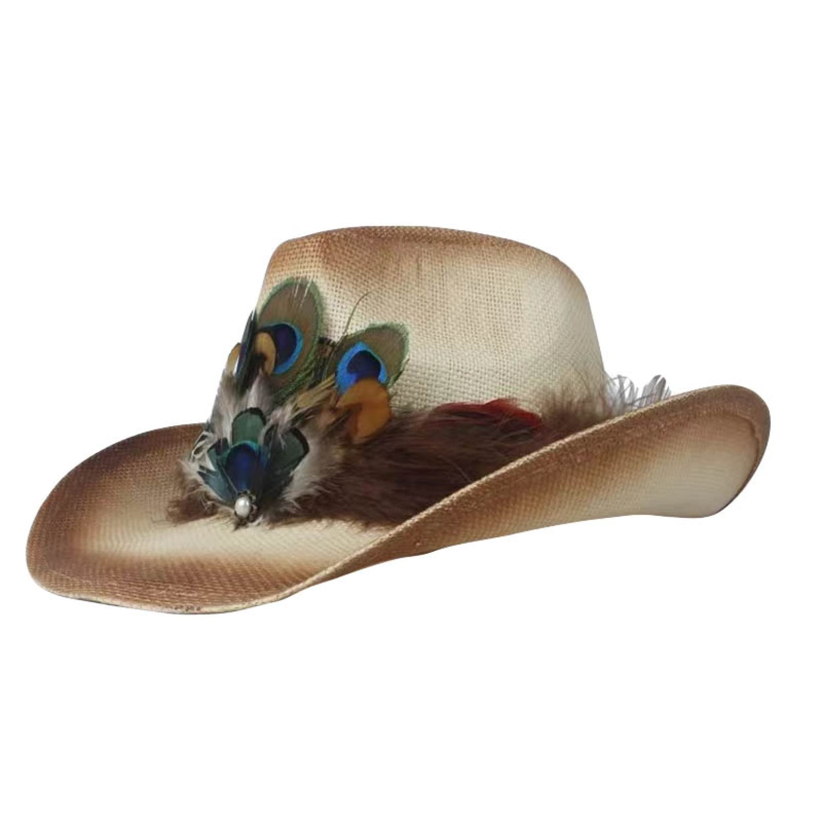 Handmade Straw Western Cowboy Hat with Flower Embroidery - Summer Sun Hat for Women, Beach Travel Hat, Seaside Vacation Accessory - Perfect for Outdoor Activities, Music Festivals, and Tropical Getaways