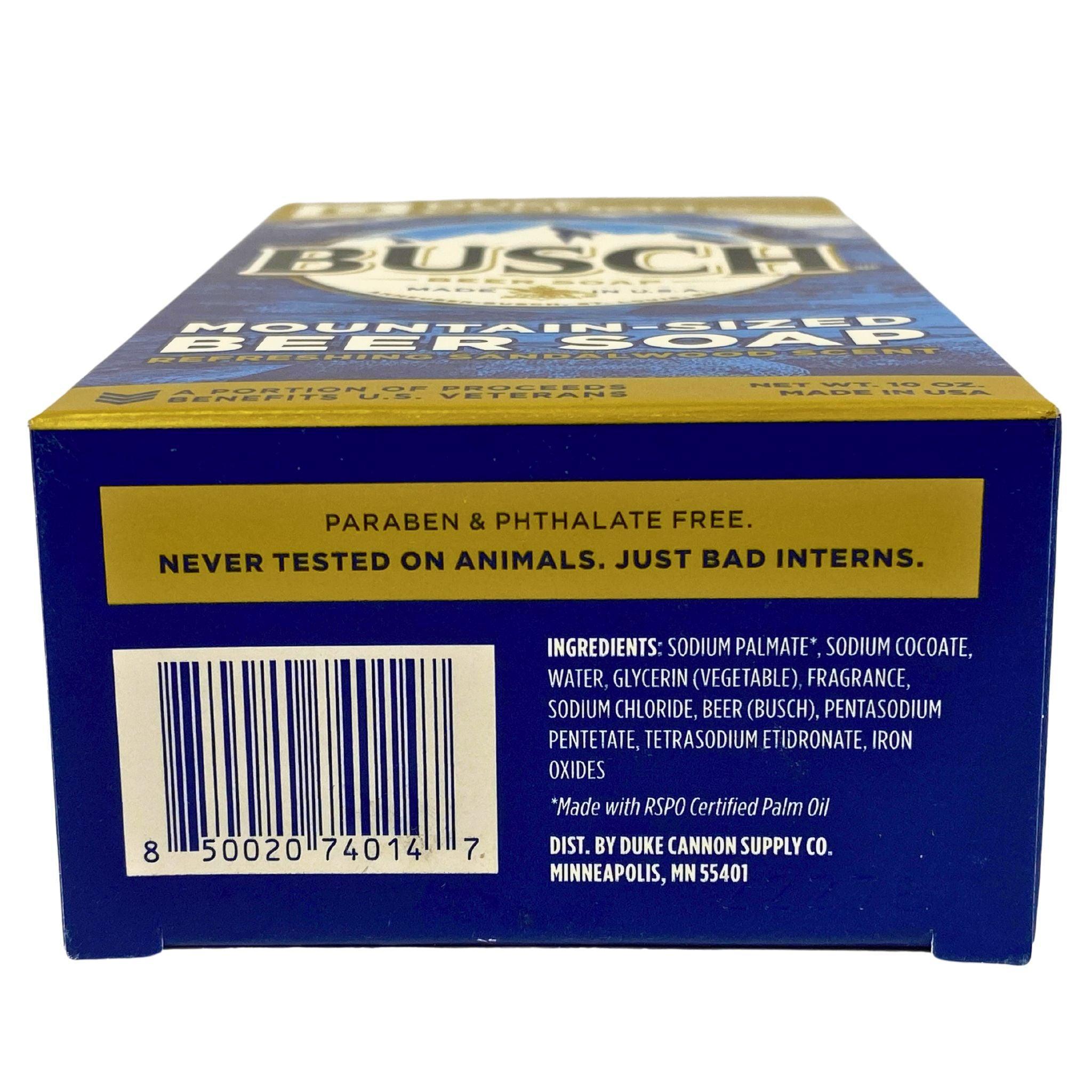 Duke Cannon Supply Co. Busch Beer Scented Bar Soap - 10 oz (70-Piece Bulk Pack) - Perfect for Men's Grooming, Camping, and Outdoor Adventures