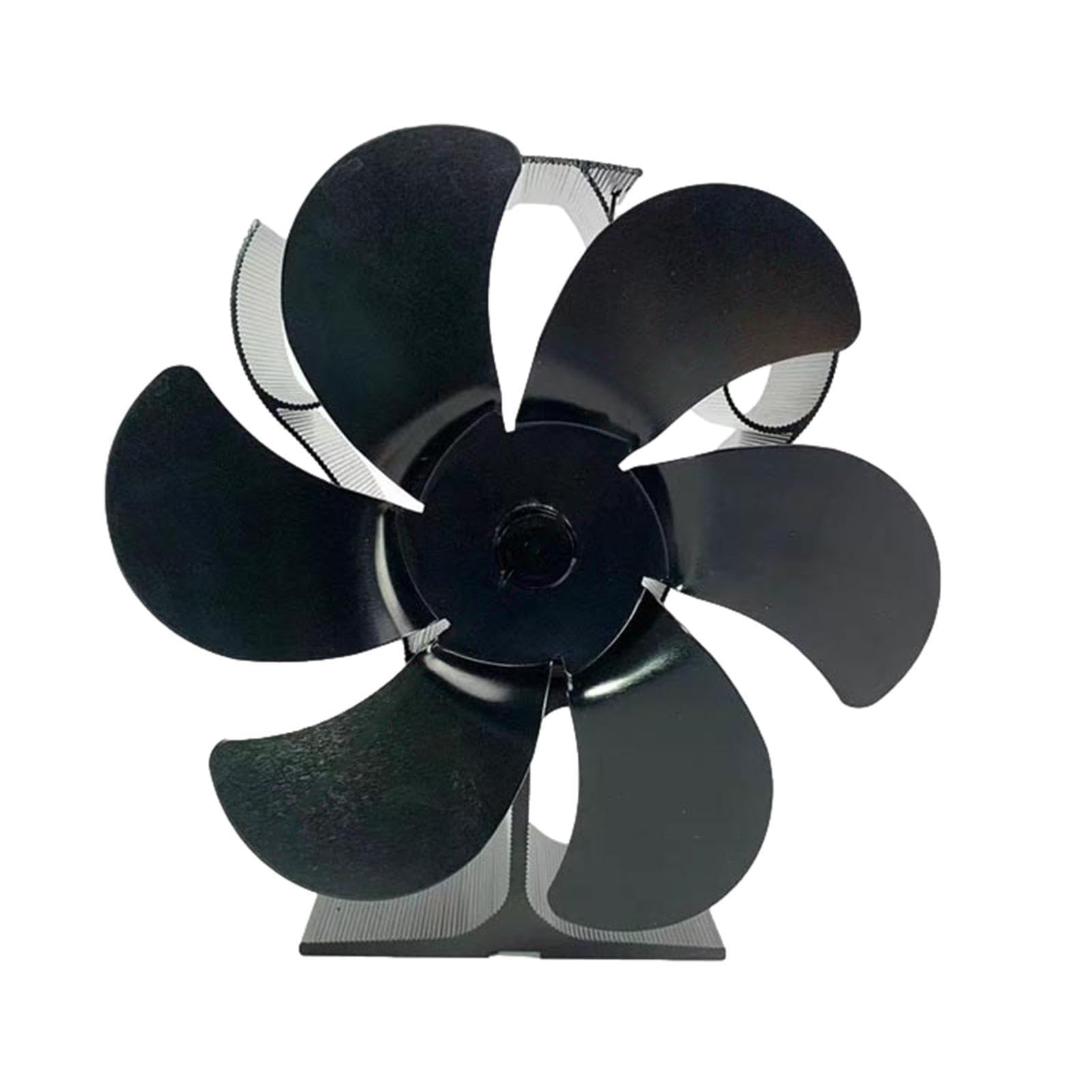 Heat Powered Fireplace Fan - 6 Blade Aluminum Stove Fan for Wood Burning & Heaters | Quiet, Non-Electric with Round Handle | Efficient Warm Air Circulation for Cozy Home, Cabin & Winter Heating