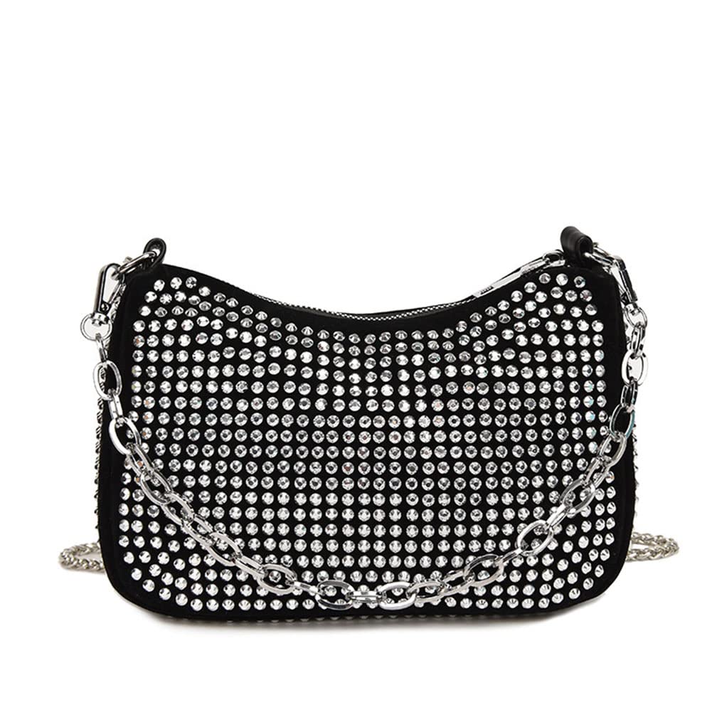 Stylish Rhinestone Women's Clutch Bag - Elegant Top Handle & Crossbody Purse with Diamond Accents | Perfect for Evening Parties, Weddings & Special Occasions