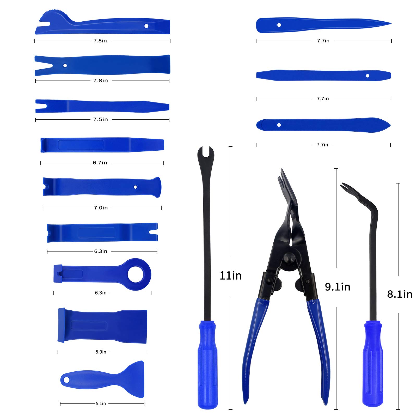 Wetado 200PCS Auto Trim Removal Tool Kit - Plastic Panel Fastener Remover with Clip Pliers for Car Door Panel Audio Installation & Repair (Blue+Orange) - Perfect for DIY Auto Detailing & Professional Mechanics
