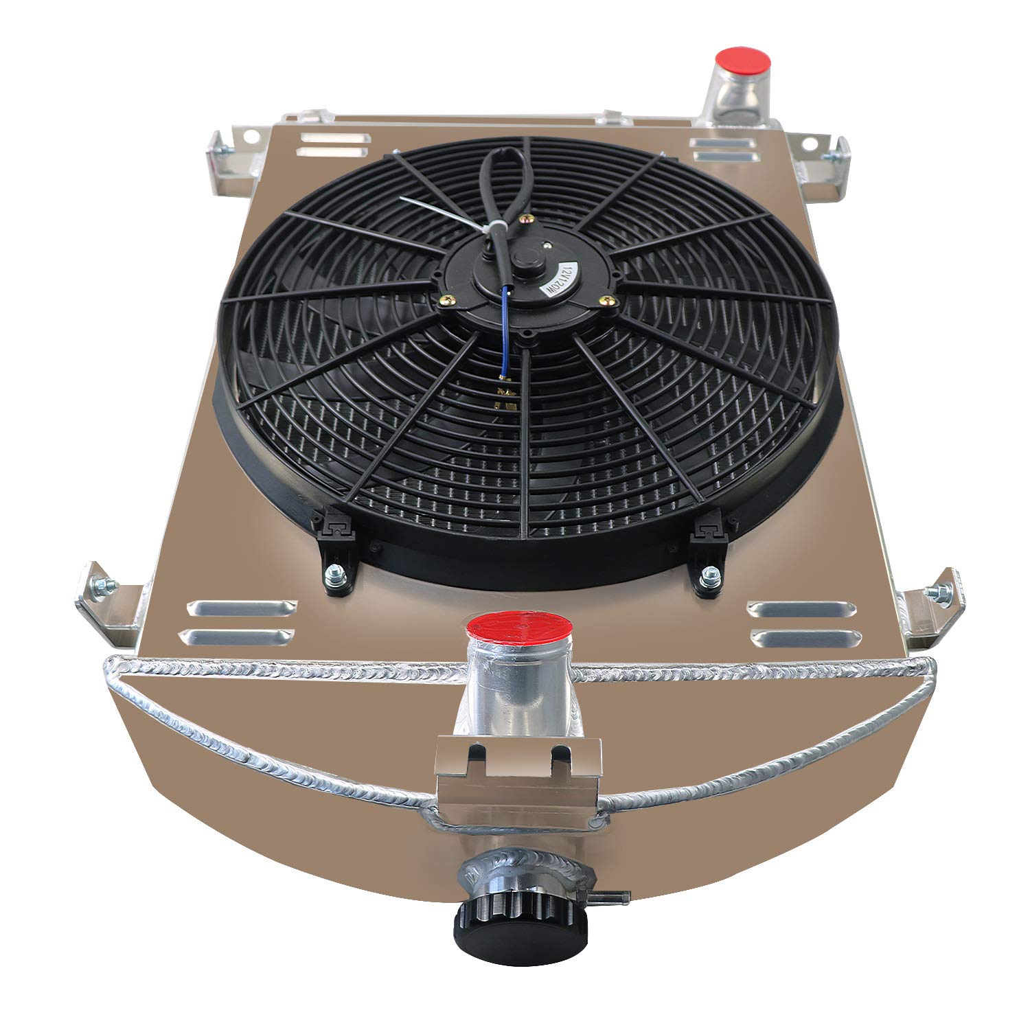 ALLOYWORKS Heavy Duty 3-Row Aluminum Radiator with Shroud Fan & Relay Kit - Compatible with 1930-1931 Ford Model A/AA 3.3L L4 V8 Engines - Perfect for Classic Car Restoration & Hot Rod Upgrades
