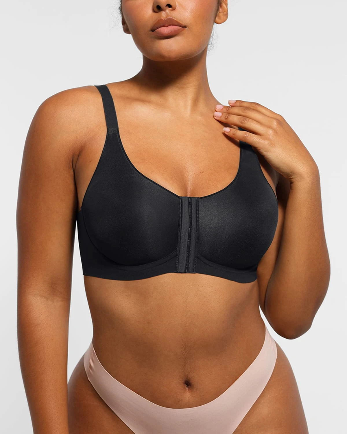 Wireless Front Hook Back Smooth Bra - Comfortable Seamless Support for Yoga, Workouts & Everyday Wear