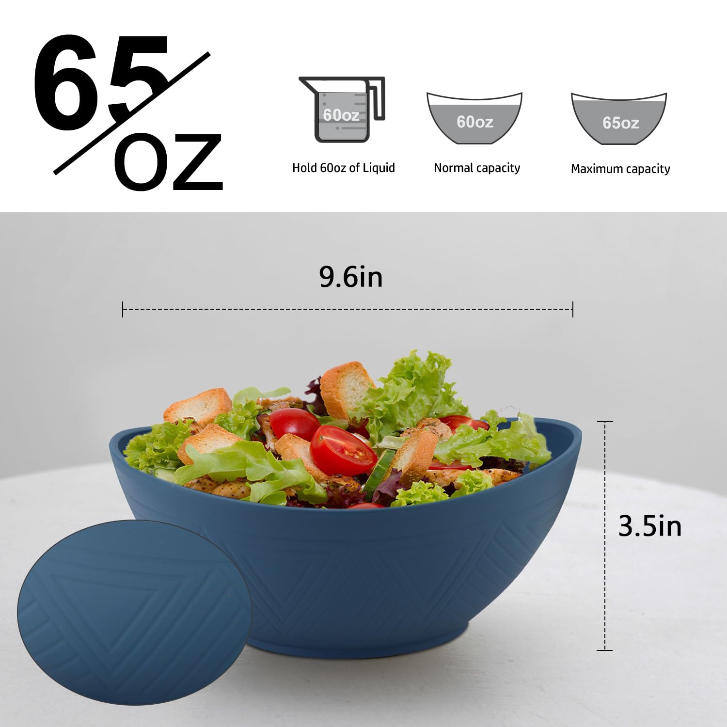Homienly 9.6 Inch Large Serving Bowls Set of 4 - 60 Oz Oval Dishes for Salad, Pasta, Side Dishes - Microwave & Dishwasher Safe - Multi Color - Perfect for Wedding Parties, Family Dinners & Entertaining Guests