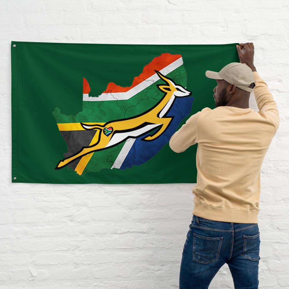 South African Rugby Fan Flag - Official Team Support Banner for Games & Tailgating - Perfect for Home Decor & Sports Events