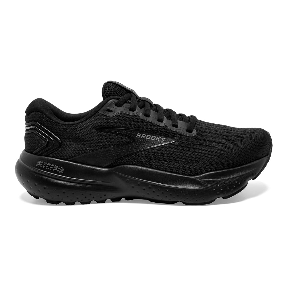 Brooks Glycerin 21 Running Shoes for Men - Black/Black/Ebony - Size 10 D Medium - Premium Cushioned Road Running & Jogging Shoes for Long-Distance Comfort