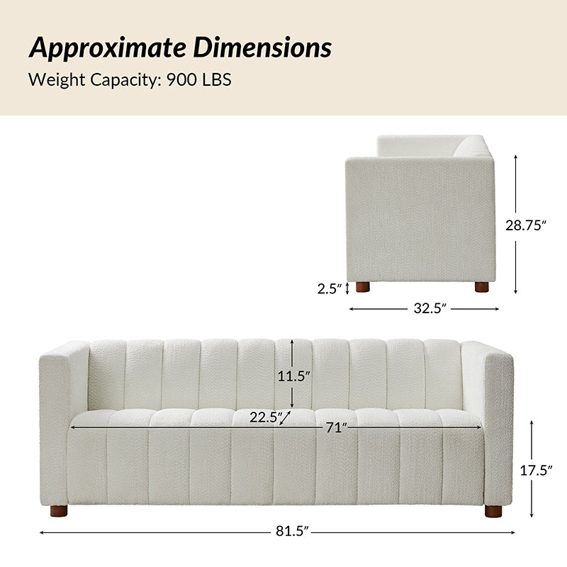 Botham Modern Cozy Sofa with Hidden Low Legs - Comfortable Living Room Furniture for Small Spaces, Apartments & Home Decor