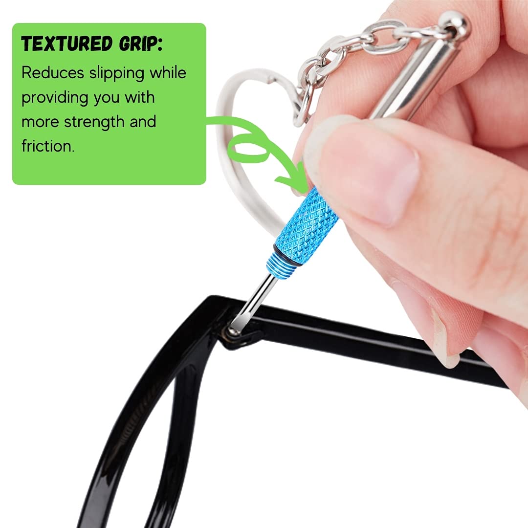 UNEAK 3-in-1 Eyeglass Screwdriver Repair Kit - Precision Mini Screwdrivers Set for Glasses, Watches & Electronics (Flat/Phillips/Hex) - Portable Keychain Tool for Eyewear, Jewelry & Gadget Repairs at Home or Travel
