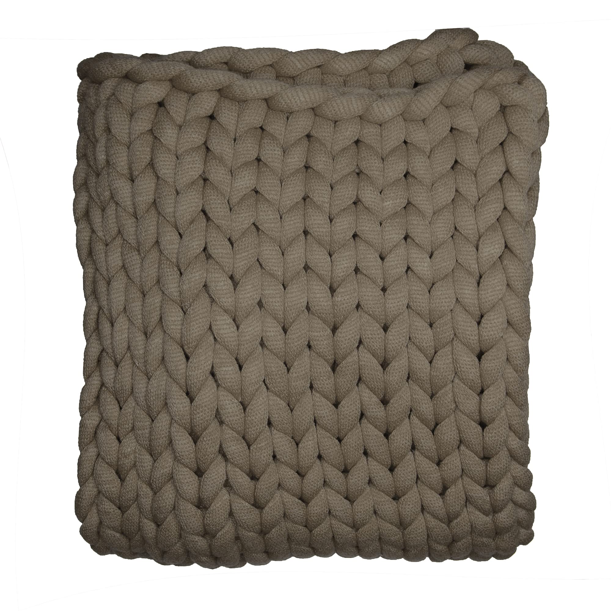 Donna Sharp Chunky Knit Olive Throw Blanket - Oversized Loop Pattern Contemporary Decorative Blanket for Couch, Bed & Sofa - Cozy Home Decor Gift