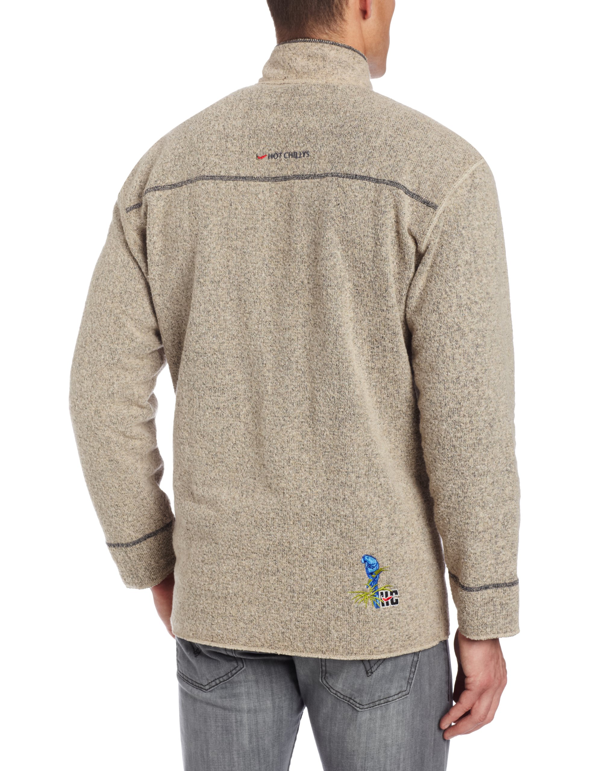 Hot Chillys Men's Thermal Zip-Up Fleece Jacket for Cold Weather - Warm & Comfortable Base Layer for Skiing, Hiking & Outdoor Activities