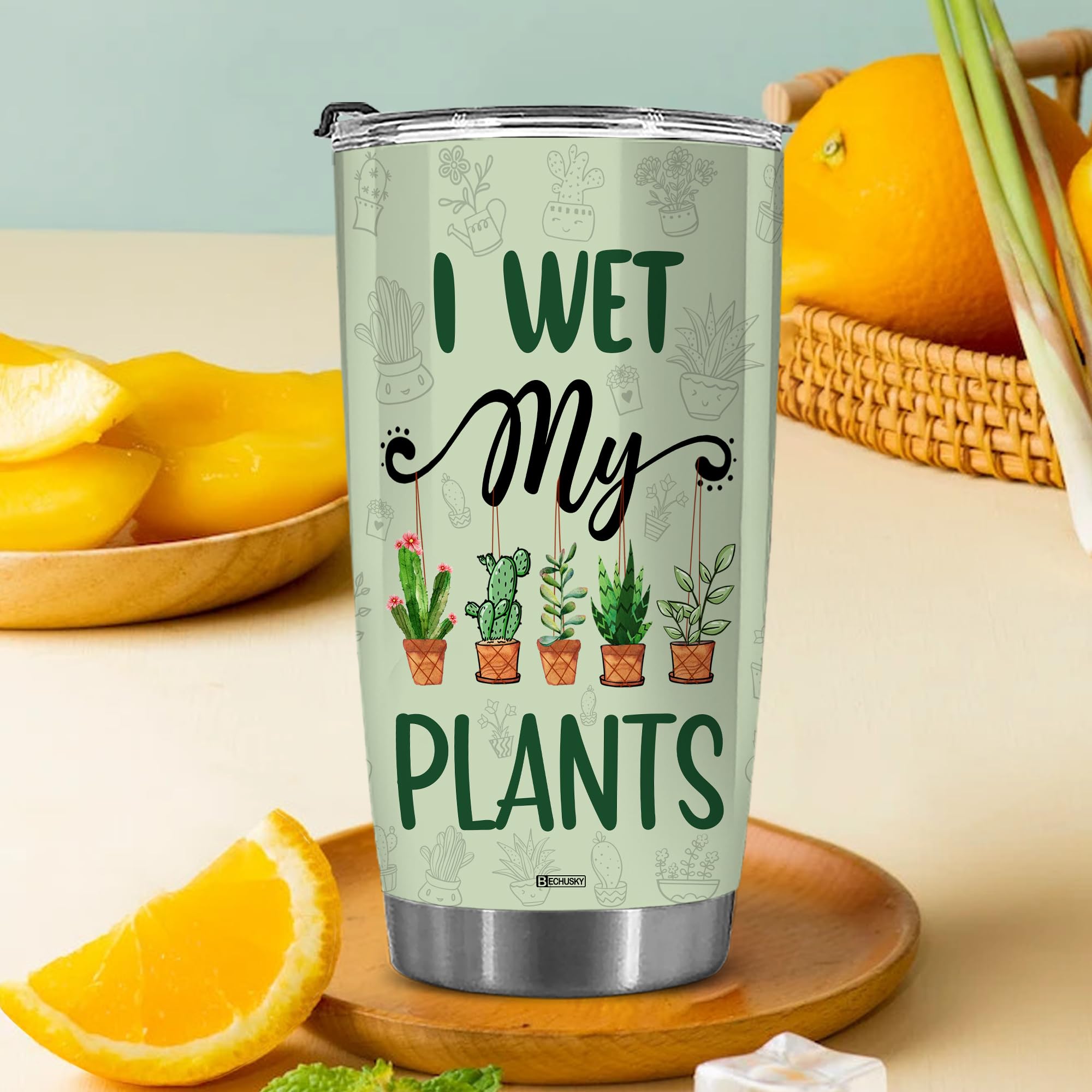 BECHUSKY 20OZ Plant Lover Tumbler - Insulated Coffee Cup for Women, Perfect Plant Mom Gift for Mother's Day, Gardening Enthusiasts & Plant Lovers (Great for Home, Office & Outdoor Use)