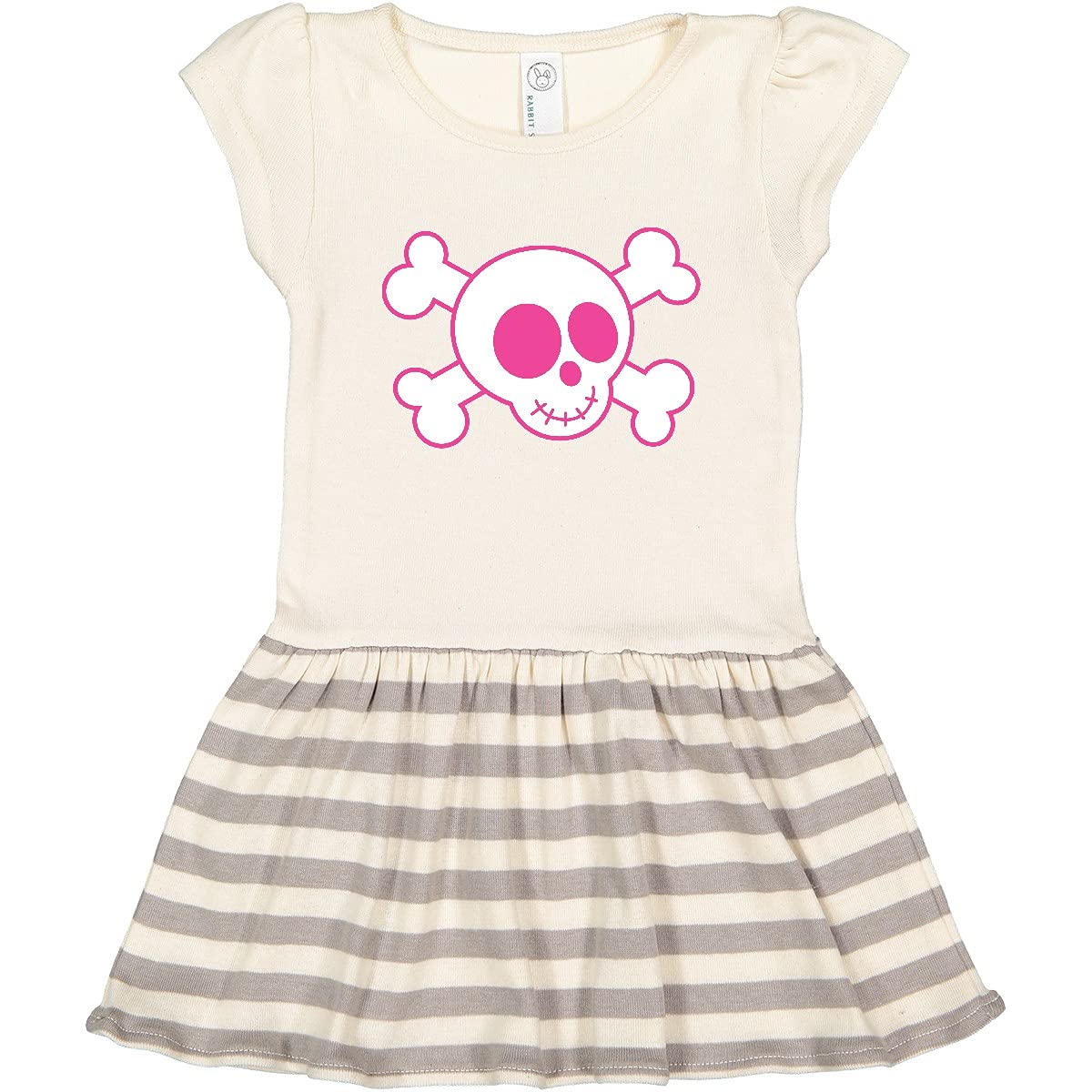 Inktastic Pink Skull Toddler Dress - Cute Skull Print Baby Girl Outfit for Casual Wear, Birthday Parties & Photo Shoots | Soft Cotton Comfortable Toddler Clothes