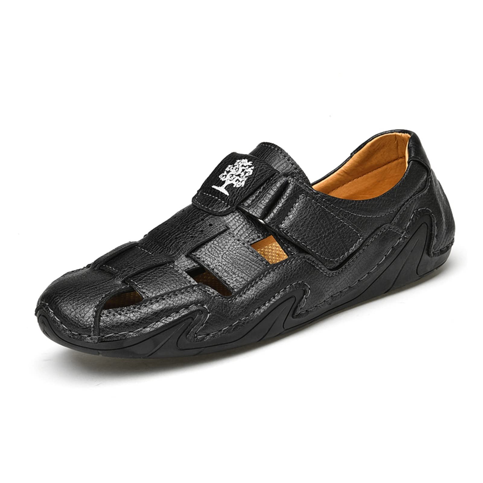 **Men's Genuine Leather Sandals – Comfortable Summer Beach & Outdoor Walking Shoes for Men – Soft & Durable Sneakers for Beach, Pool, Travel & Casual Wear**