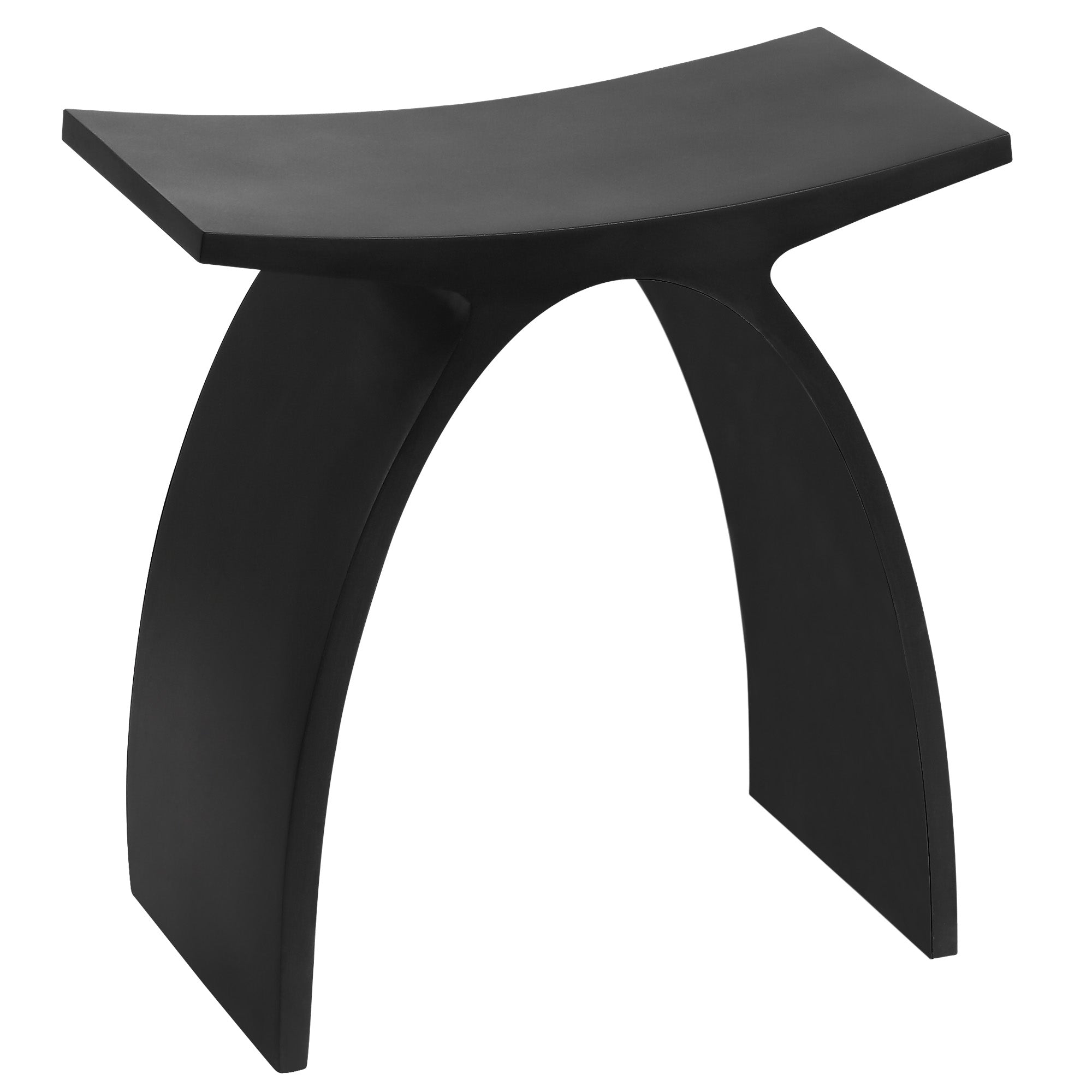 Ancona 17-Inch Bathroom Shower Bench - Premium Matte Black Acrylic Stone Stool for Spa, Sauna & Elderly Safety - Non-Slip Shower Seat for Wet Rooms & Accessible Bathing