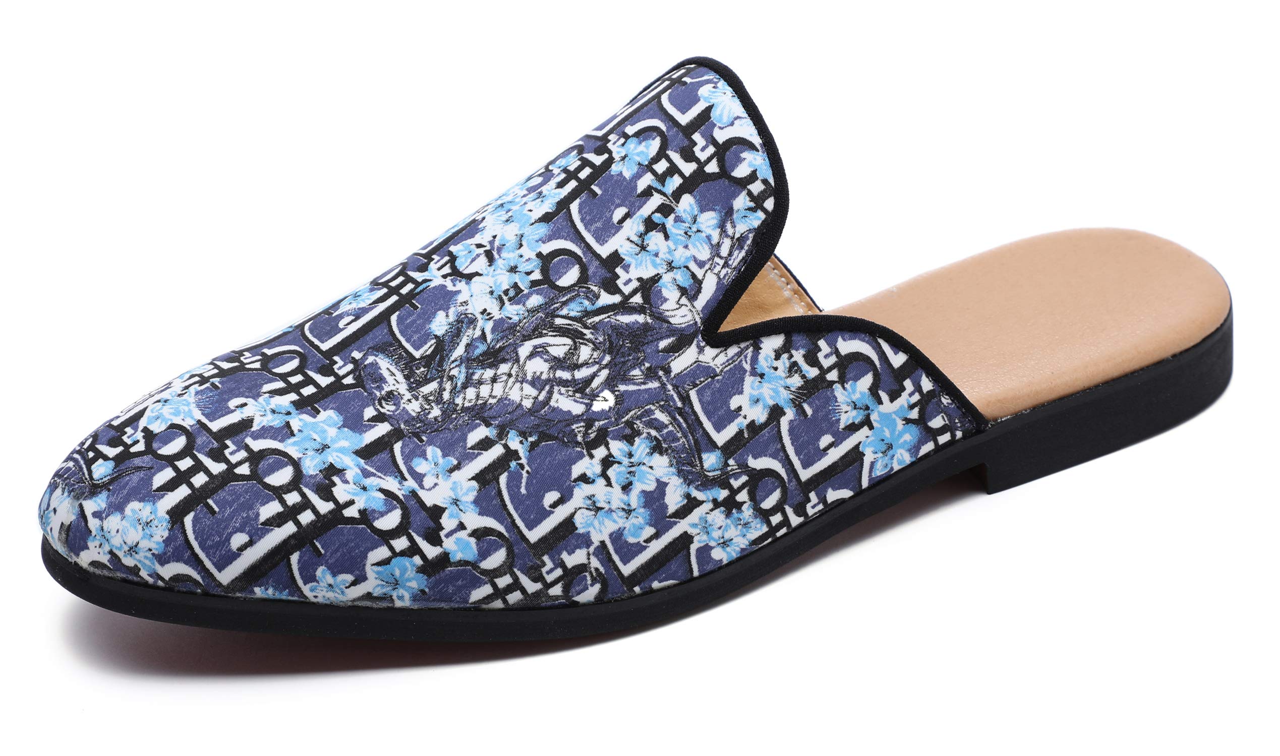 Santimon Men's Breathable Mule Clogs - Slip-On Casual Loafers with Jean Fabric | Comfortable House Shoes for Indoor/Outdoor Wear, Perfect for Relaxing at Home or Quick Errands