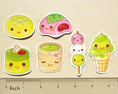 Japanese Food Stickers - Kawaii Ramen, Sushi & Mochi Vinyl Decals - Waterproof Planner & Laptop Stickers for Scrapbooking, Journals & Cute Stationery Collection