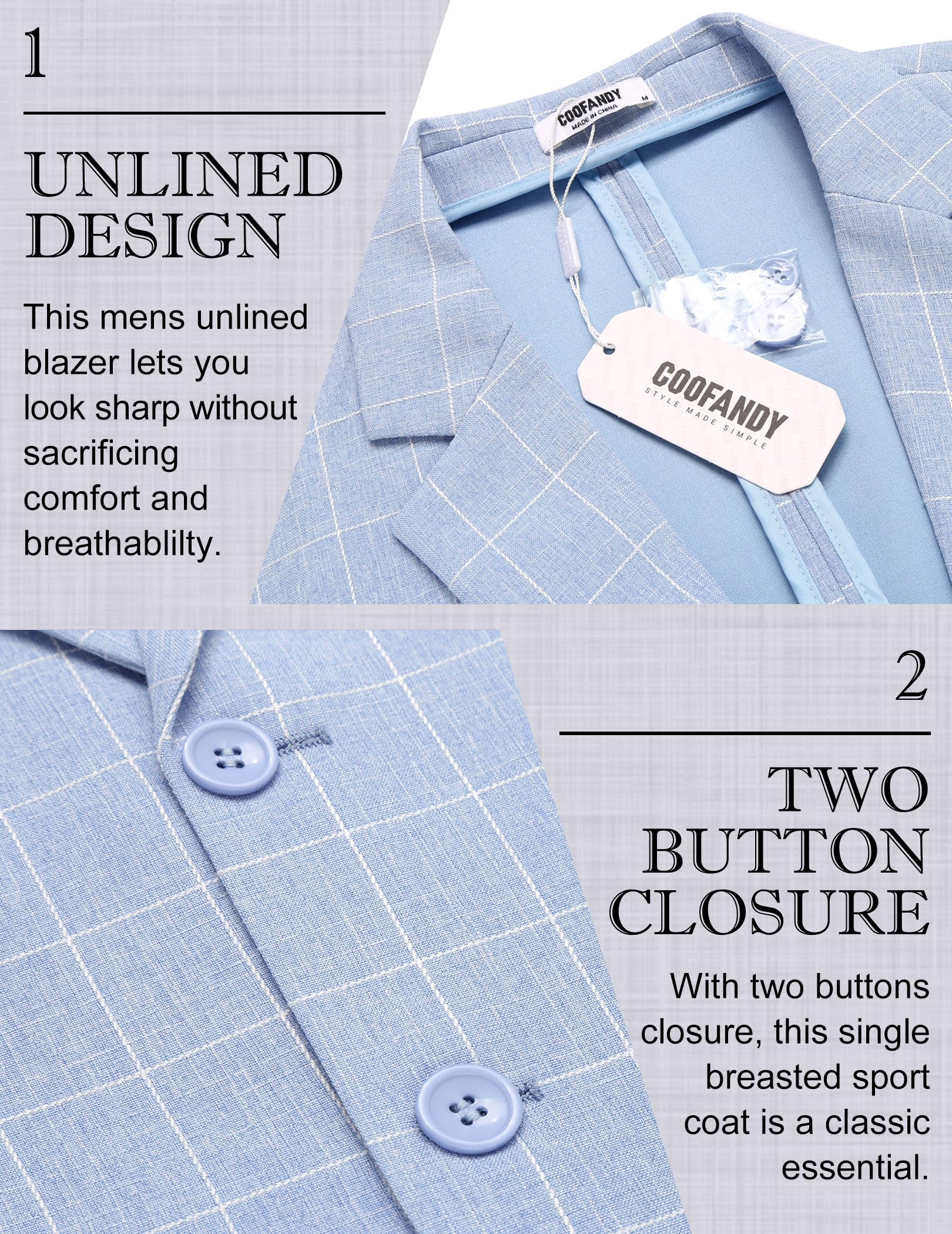 Men's Linen Blazer Jacket - Lightweight Casual & Formal Coat for Travel & Work