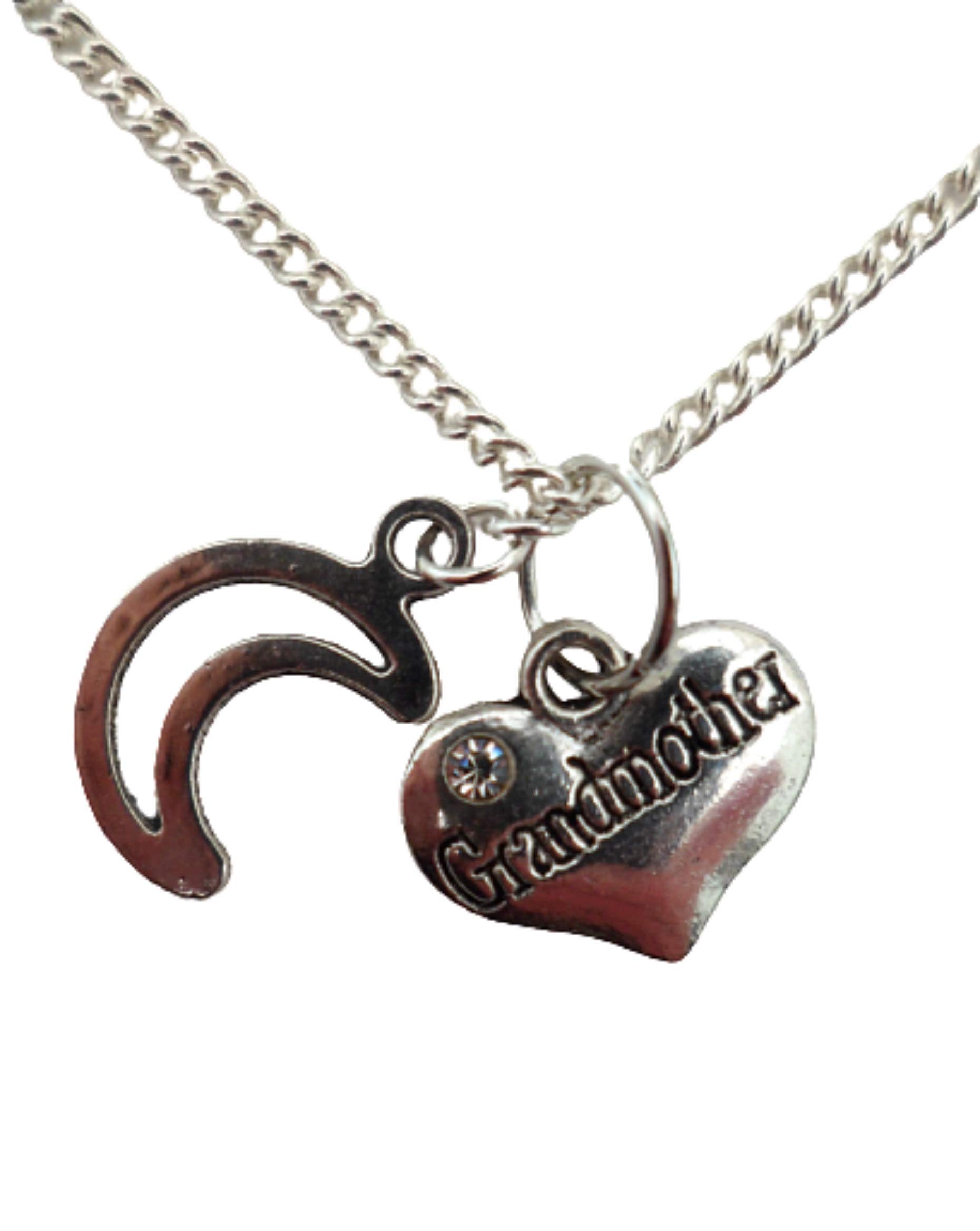 Sterling Silver Plated Heart Pendant Necklace for Grandmother - Elegant Gift for Mom, Grandma & Loved Ones | Perfect for Birthdays, Anniversaries & Mother's Day