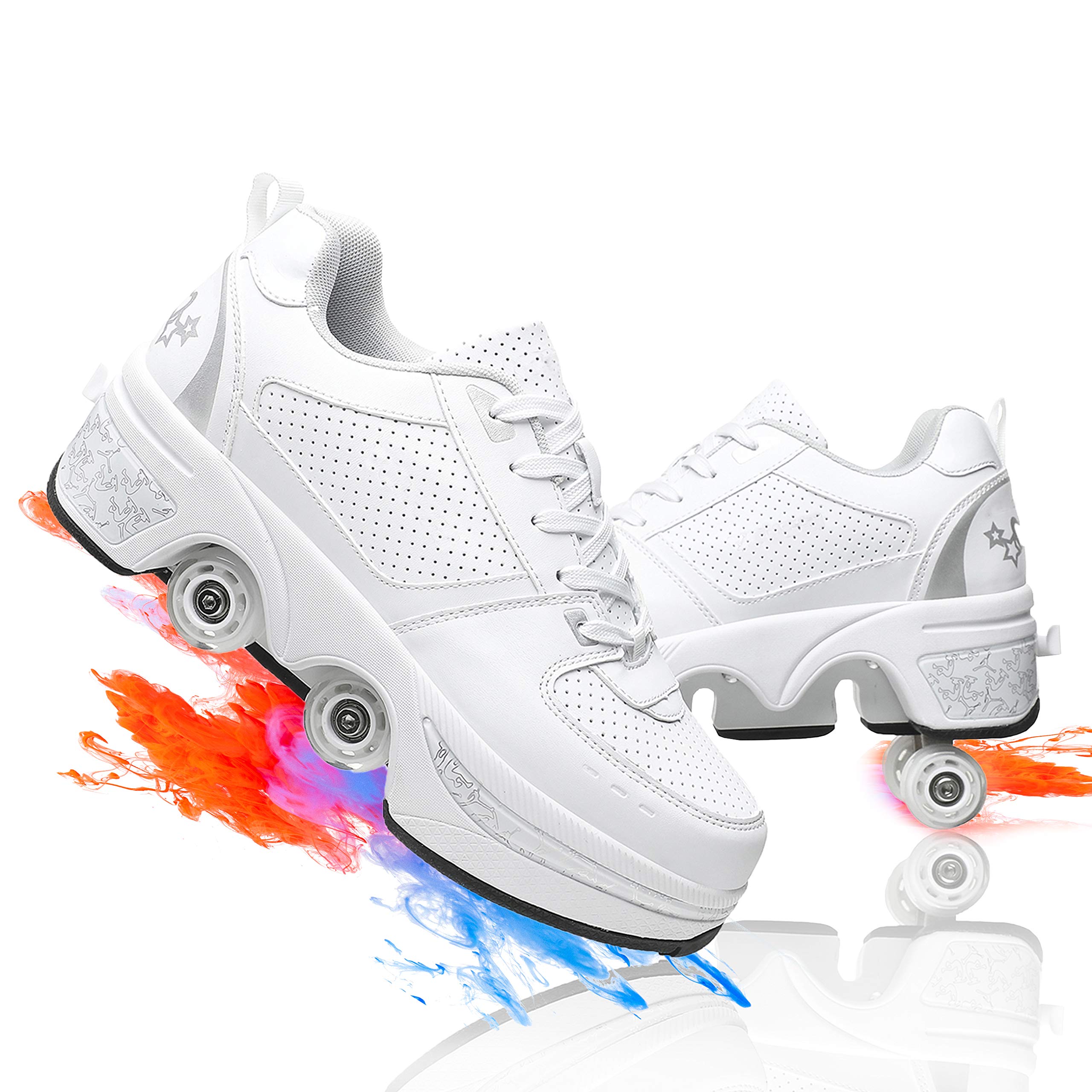 Best Deformation Roller Shoes for Women & Kids - Automatic Walking Shoes with Inline Wheels for Boys & Girls - Pop Out Skates for Fun Exercise & Commuting