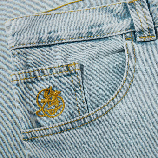 Polar Skate Co. '93 Light Blue Denim Skate Pants - Vintage Style Skateboarding Jeans for Men & Women - Perfect for Streetwear, Casual Wear & Skate Sessions
