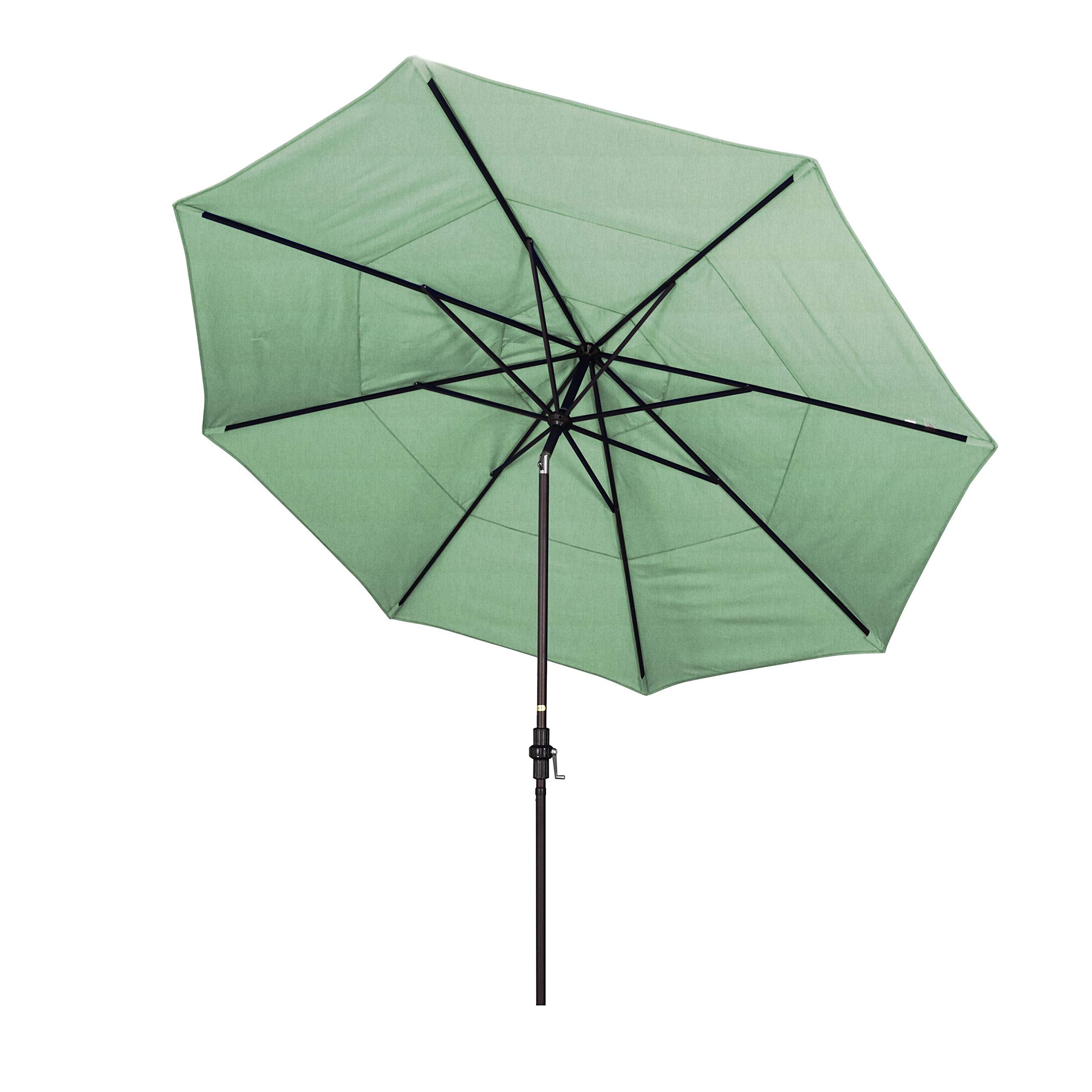 11' Round Aluminum Market Umbrella - Crank Lift & Tilt - Bronze Pole for Patio & Outdoor Dining