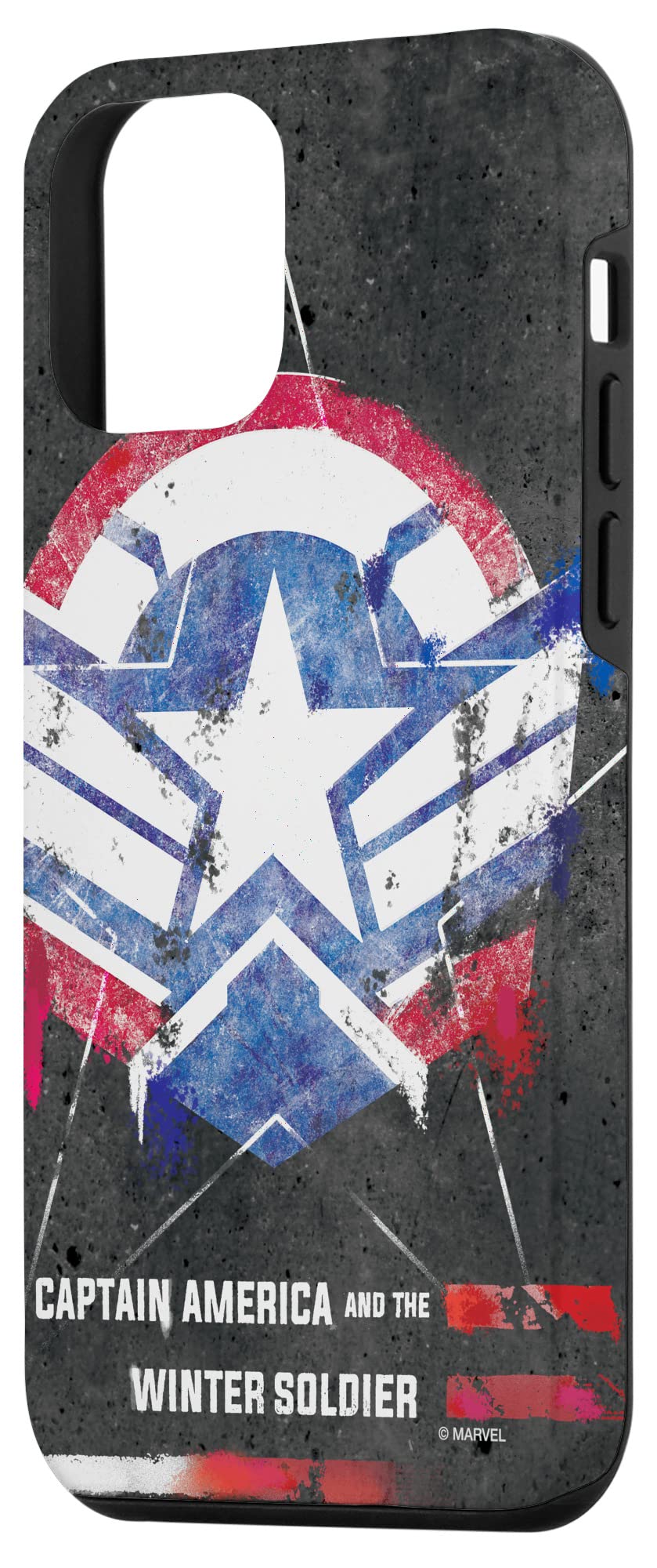 iPhone 12 Mini Marvel Captain America & Winter Soldier Spray Paint Case - Durable Protective Cover for Marvel Fans | Perfect for Everyday Use & Superhero Enthusiasts