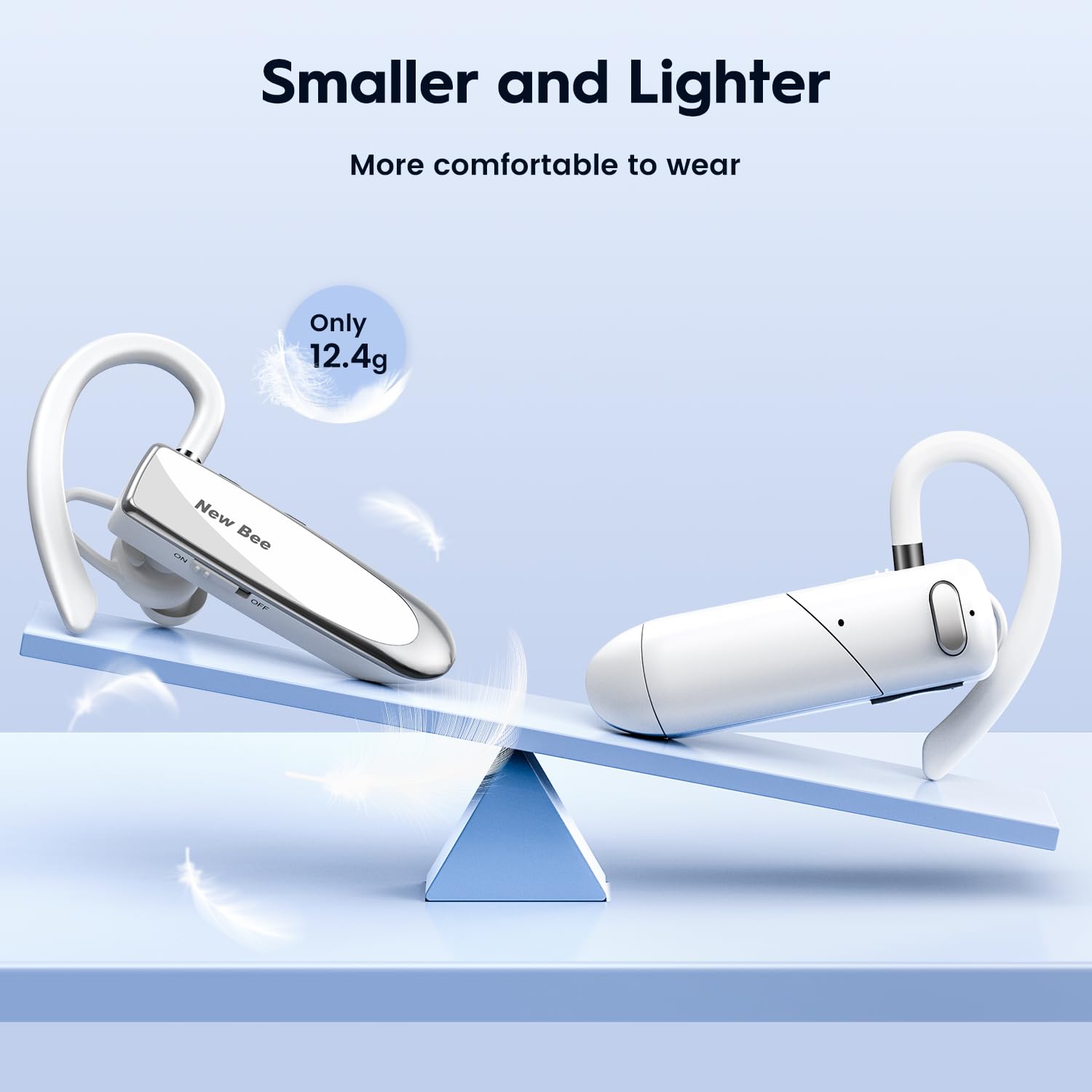 Wireless Bluetooth 5.0 Earpiece - Invisible Hands-Free Headset with Crystal Clear Voice for iPhone, Samsung, Huawei, Sony | Perfect for Driving, Office Calls & Online Meetings
