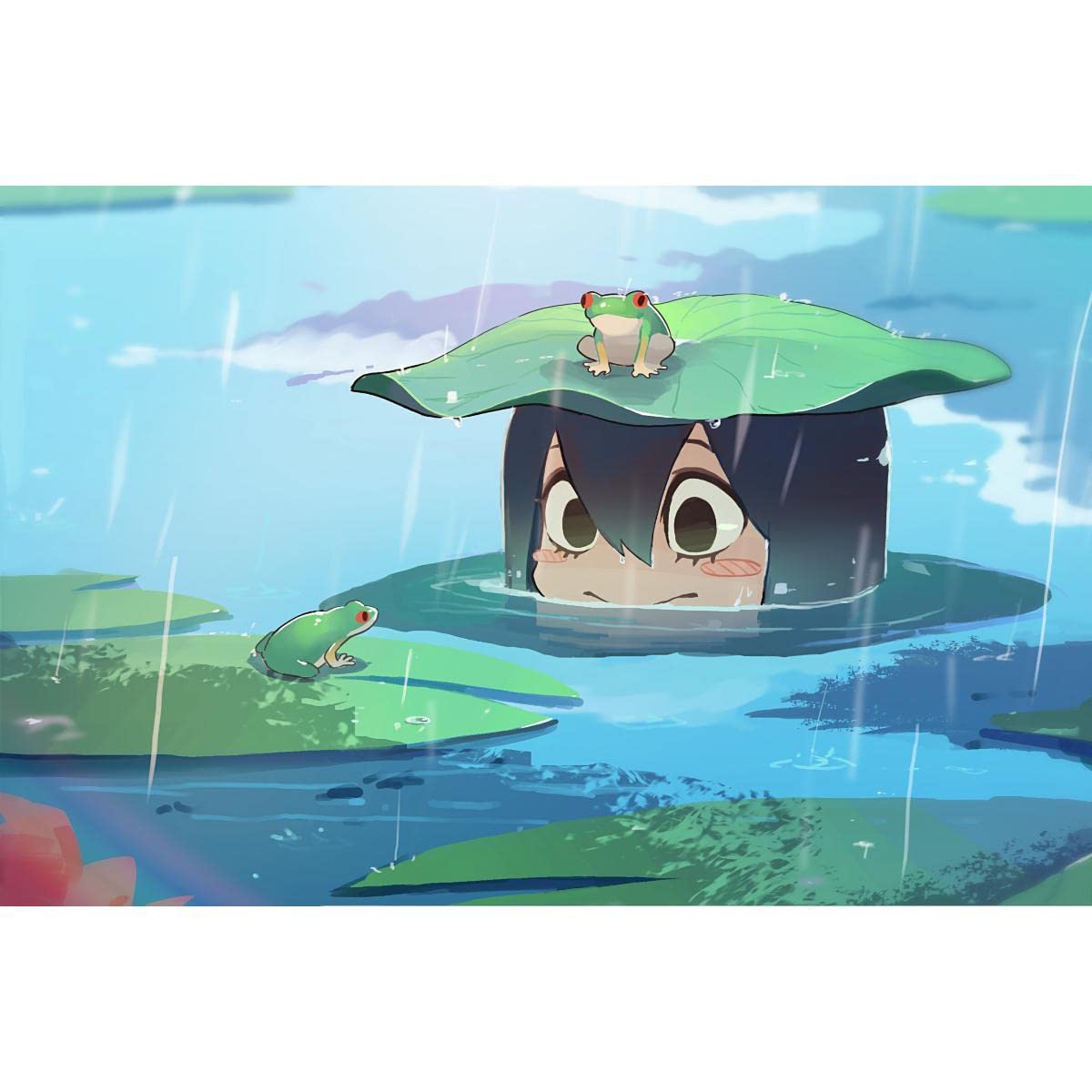 My Hero Academia Anime Poster - Asui Tsuyu Wall Art Decor, 18x24 Inch (45x61cm) Matte Canvas Print for Living Room, Bedroom & Dorm - Perfect for Anime Fans & Home Decor