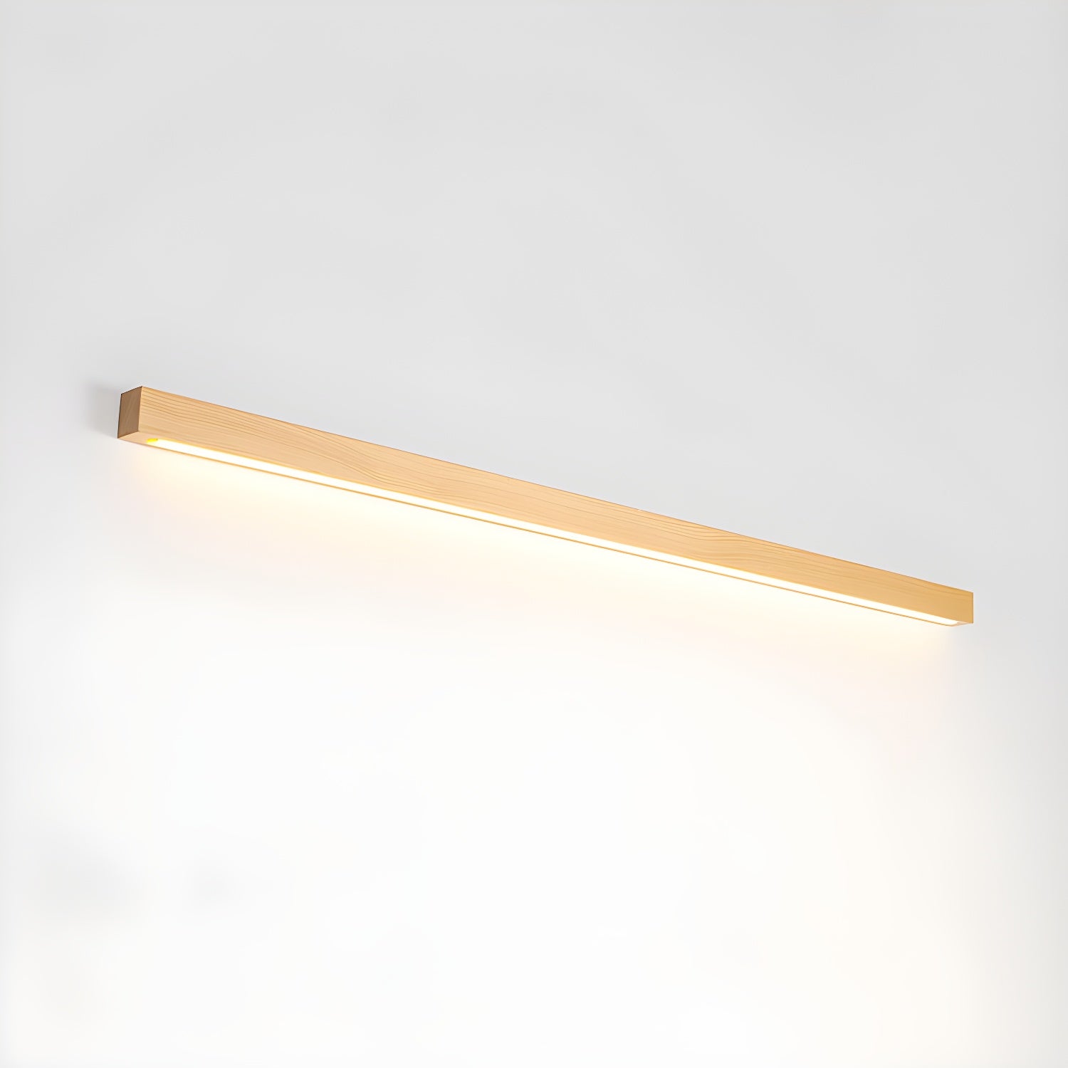 Arlo Linear Wood Plug-in Wall Light - Modern Indoor Lighting Fixture for Living Room, Bedroom, and Hallway