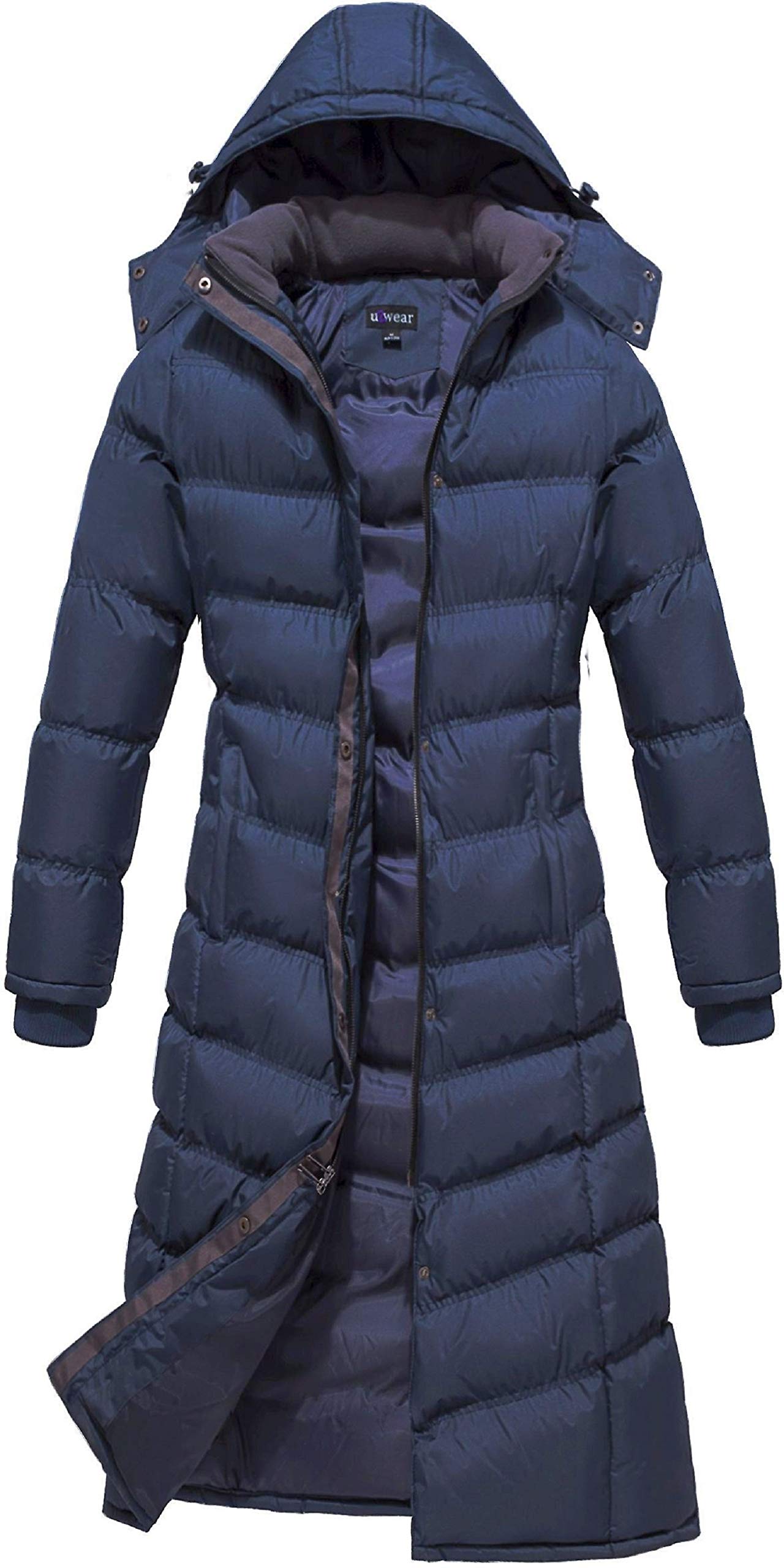 U2Wear Women's Water-Resistant Puffer Winter Coat with Hood - Long Warm Full-Length Jacket for Cold Weather, Snow, and Outdoor Activities