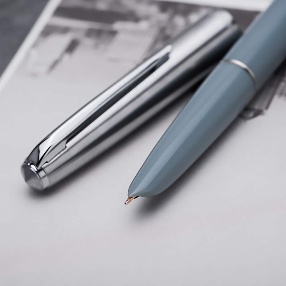 Hero 100 Classic Series 14K Gold Nib Fountain Pen with Gift Box - Lake Blue | Luxury Writing Instrument for Professionals & Collectors | Perfect for Signatures, Calligraphy & Elegant Gifts