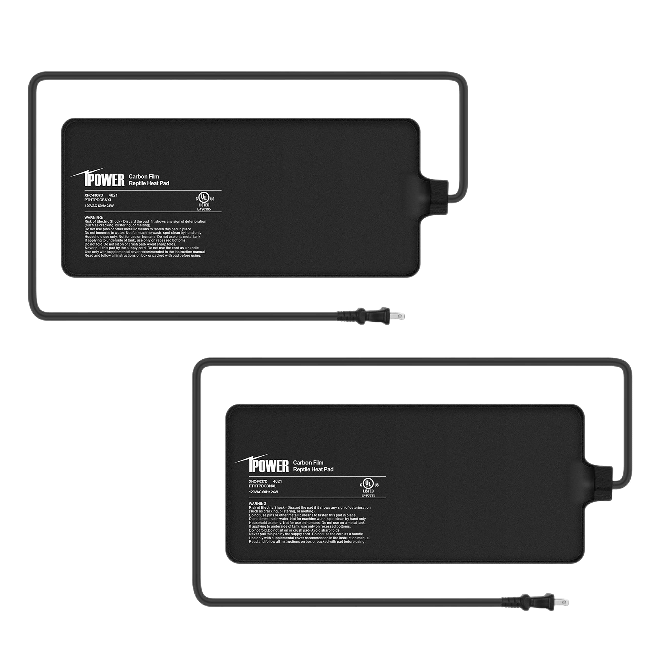 iPower 8X18 Inch 24W Under Tank Heater - 2 Pack Reptile Heat Mat for 50-60 Gallon Terrariums | Perfect for Amphibians, Plant Boxes & Small Pets | Ideal for Bearded Dragons, Snakes & Gecko Habitats