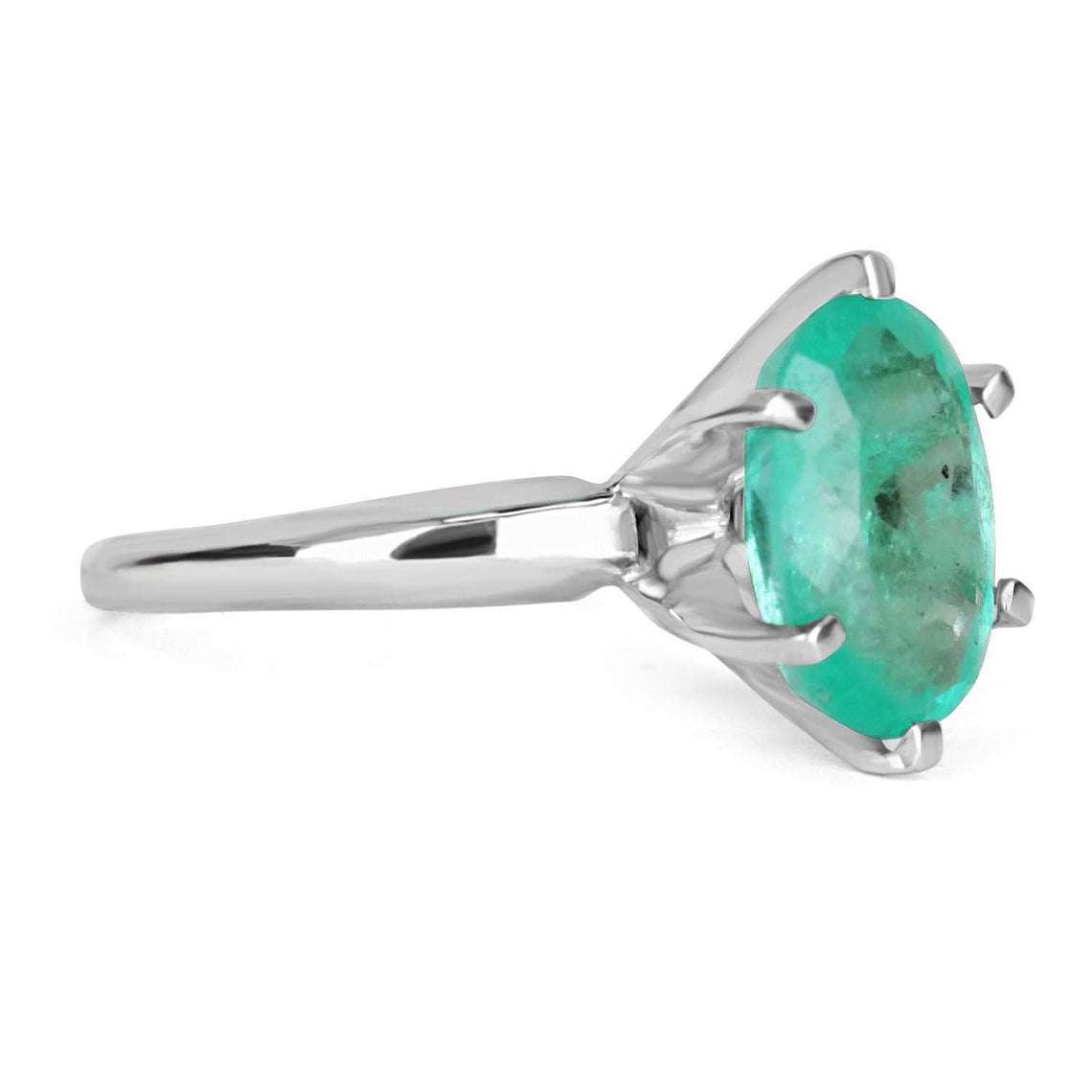 3.70 Carat Colombian Emerald Solitaire 14K Gold Engagement Ring for Women - Perfect for Proposals, Anniversaries & Special Occasions