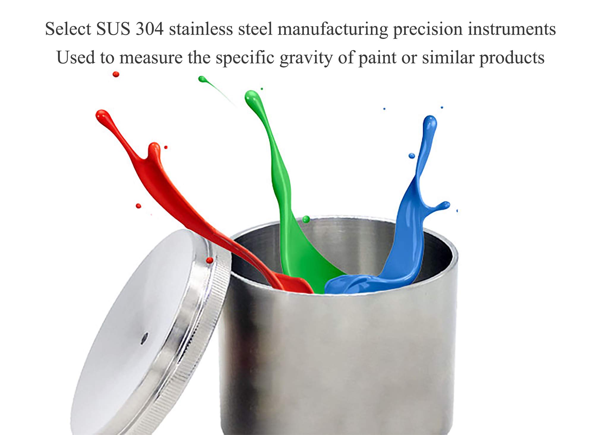 CGOLDENWALL 50cc/ml Stainless Steel Paint Density Cup - Specific Gravity Tester for Automotive, Industrial & DIY Painting Projects