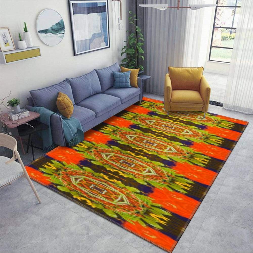 Non-Slip Tie Dye Batik Area Rug - Thickened Christmas Runner with Endless Seamless Pattern in White & Red - Perfect for Living Room, Entryway, Indoor/Outdoor Use as Doormat, Floor Carpet or Decorative Throw Rug