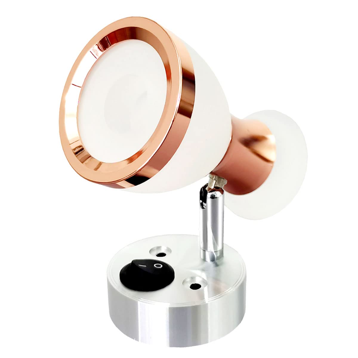 Energy-Saving 12V RV Reading Light Fixture - 3W Warm White LED Bedside Lamp with Switch | Rose Gold Wall Sconce for RV, Camper, Boat & Tiny Homes | 3-Inch Compact Design for Night Reading & Cozy Ambience