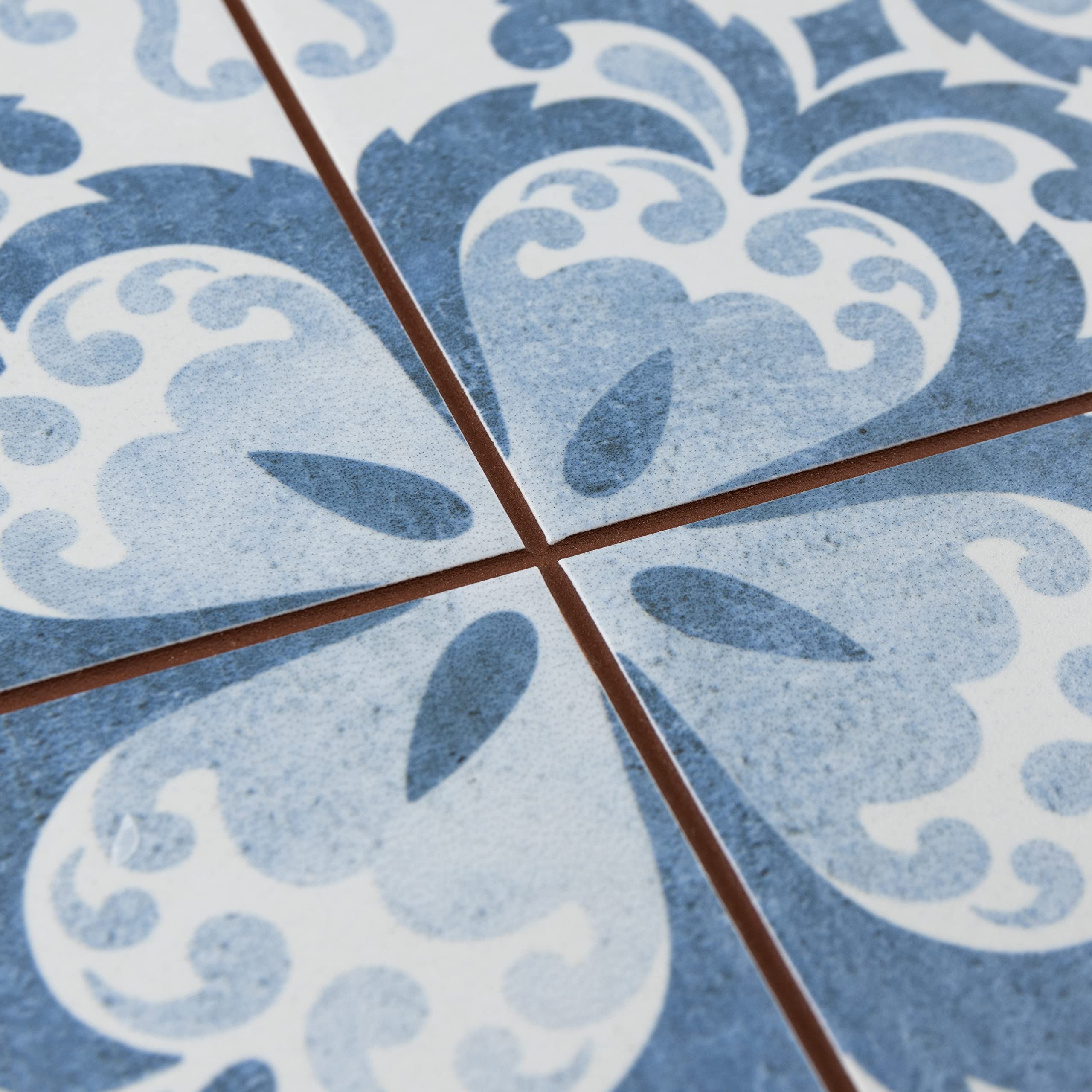 Merola Tile Harmonia Floral Lattice Blue 13