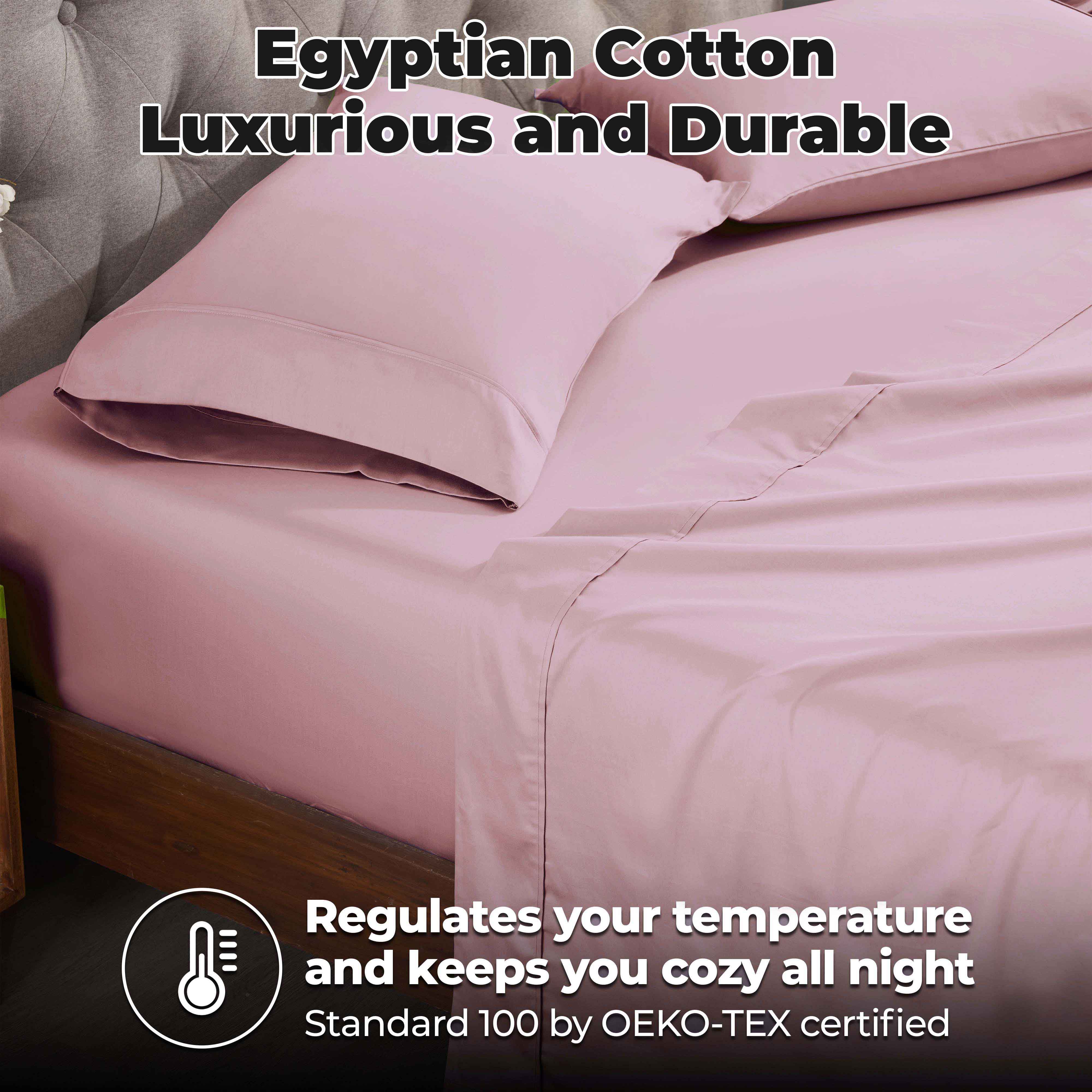 Premium 300 Thread Count Egyptian Cotton Bed Sheet Set - Soft, Breathable & Durable for Ultimate Comfort - Perfect for Luxury Bedrooms & Hotels