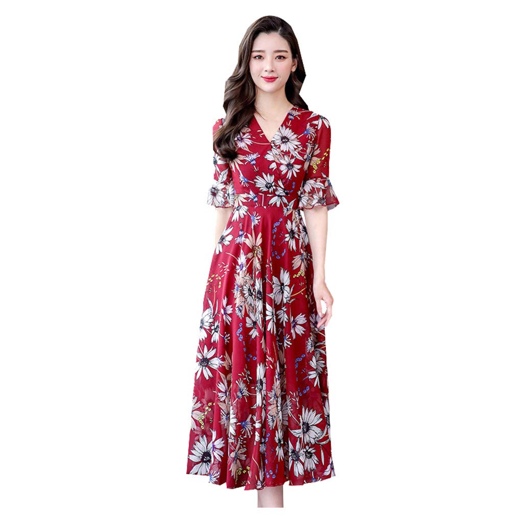 Elegant Jade Print Midi Summer Dress - Flowy Short Sleeve Beach Cover Up for Women | Perfect for Vacations, Pool Parties & Casual Outings