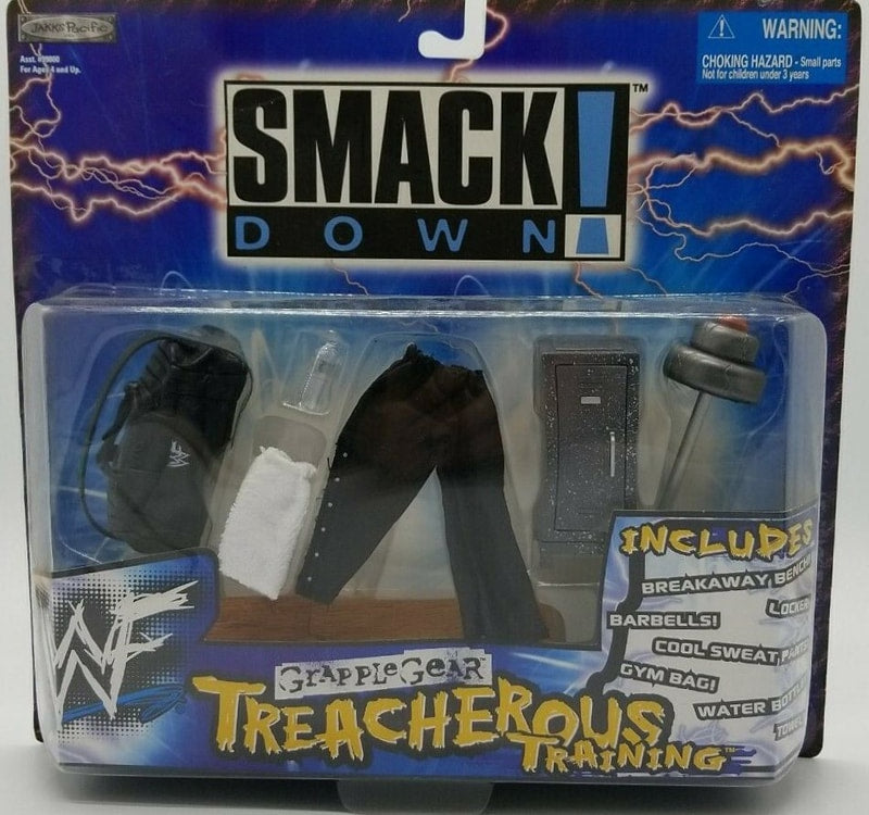 1999 WWF Jakks Pacific Grapple Gear Smackdown! Treacherous Training Wrestling Action Figure - Vintage Collectible Toy for Wrestling Fans - Perfect for Display, Play & Nostalgic Gift Giving