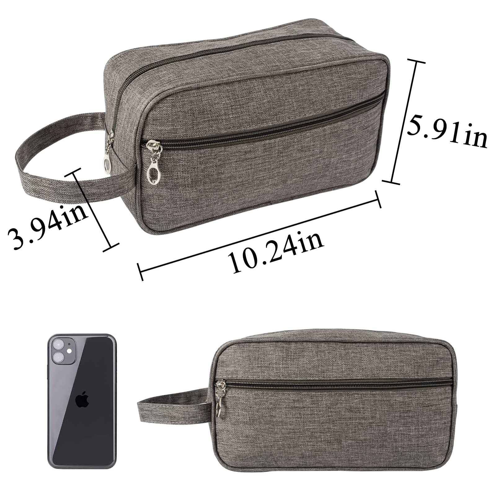 Premium Travel Toiletry Bag for Men & Women - Large Waterproof Cosmetic & Shaving Organizer with Multiple Pockets - Ideal for Camping, Gym & Business Trips (Grey)